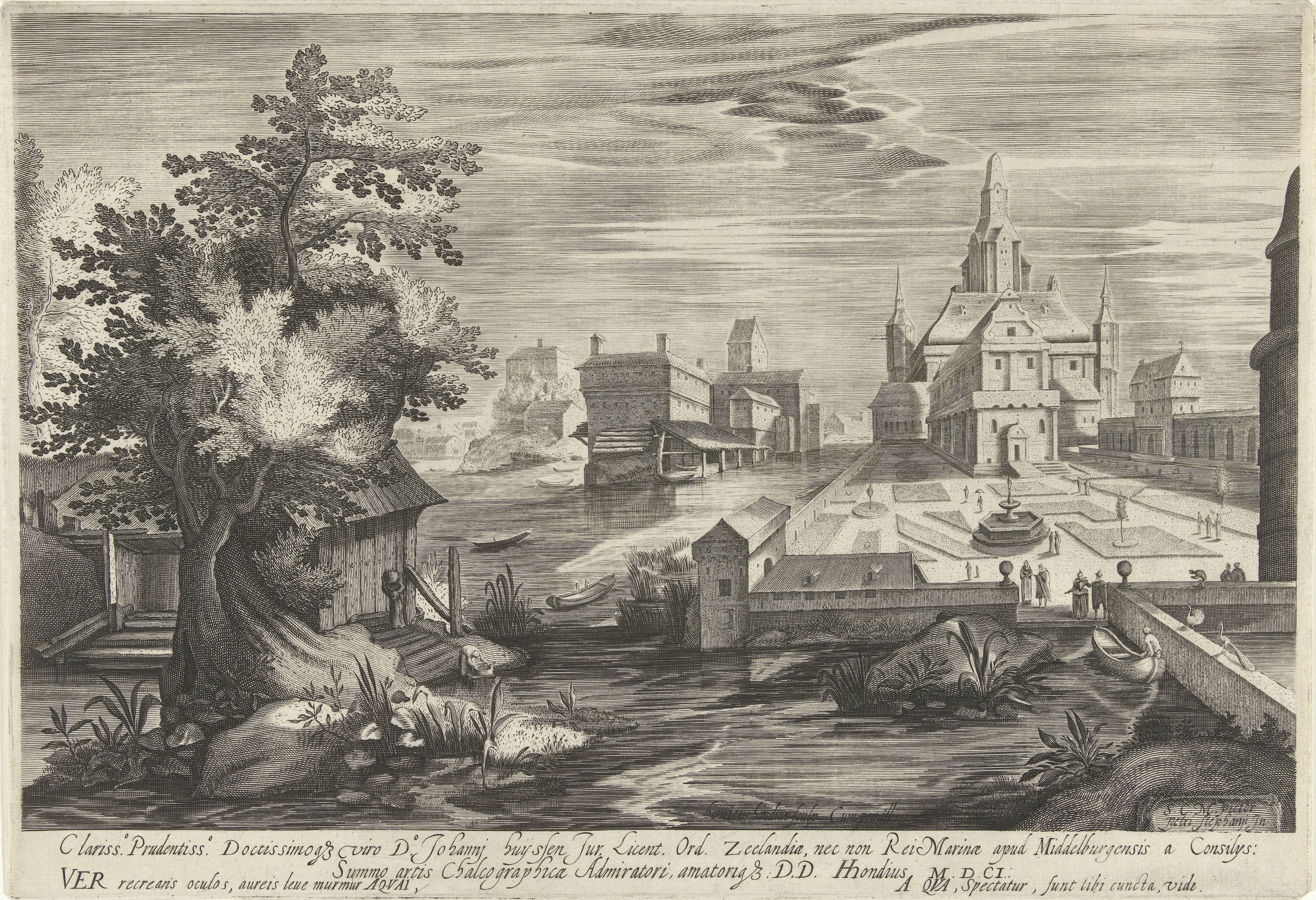 Lente, een landschap met een kasteel
