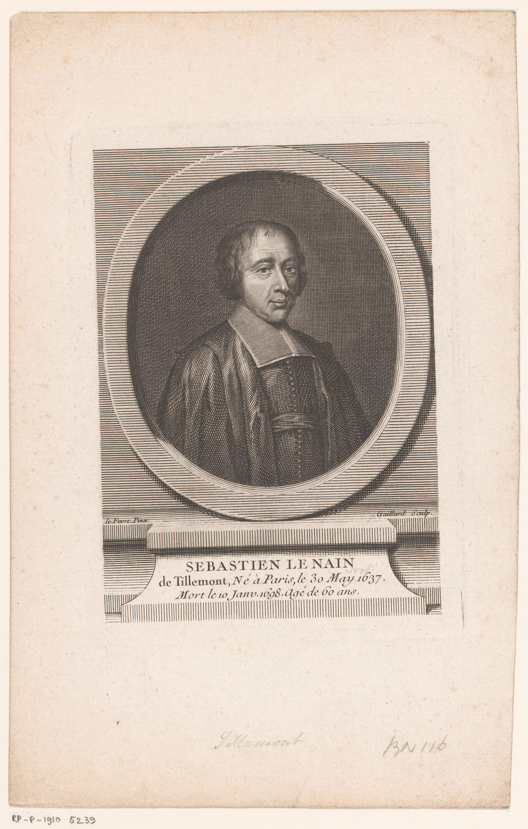 Portret van Louis-Sébastien Le Nain de Tillemont