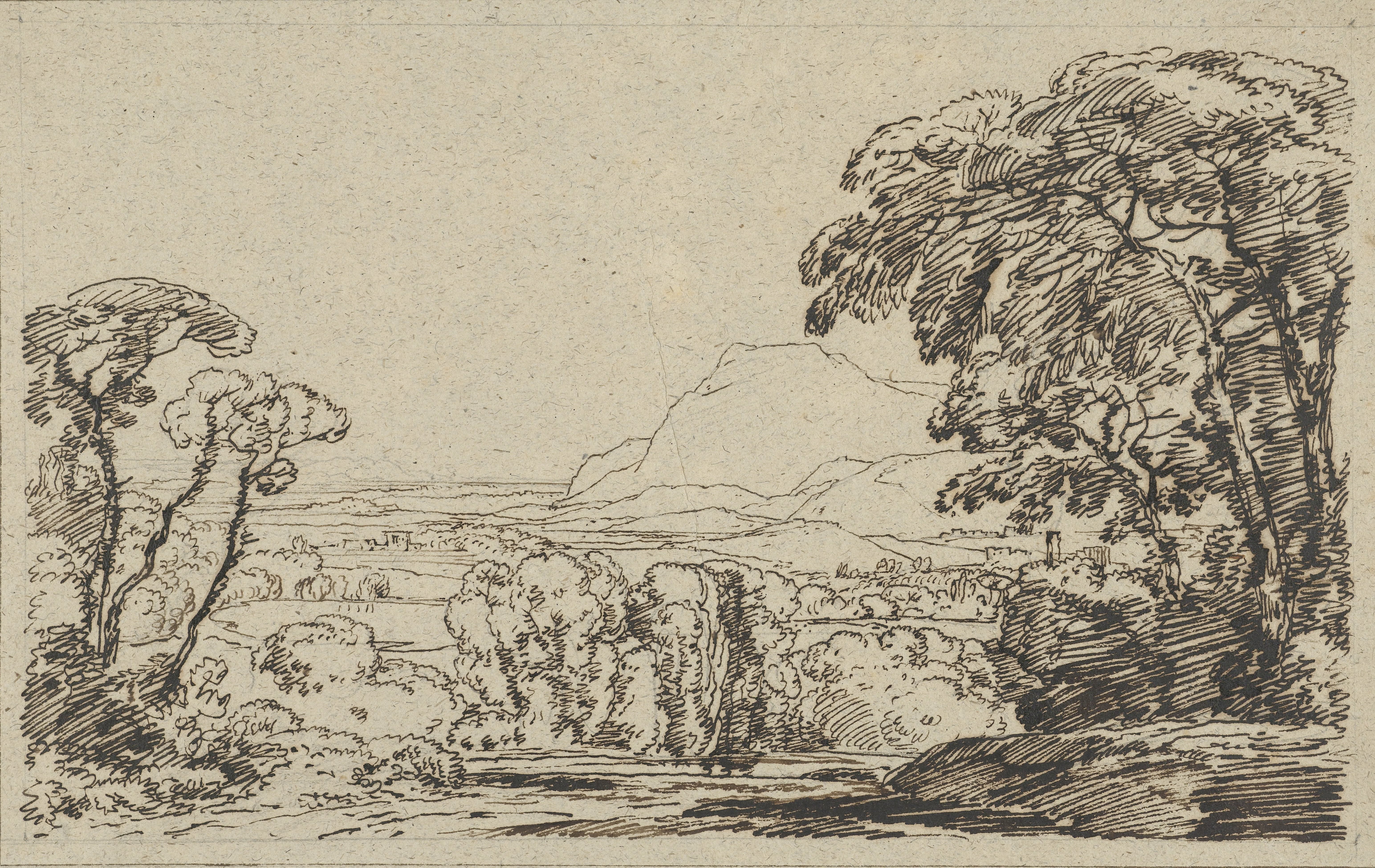 Landschap met vallei in de bergen