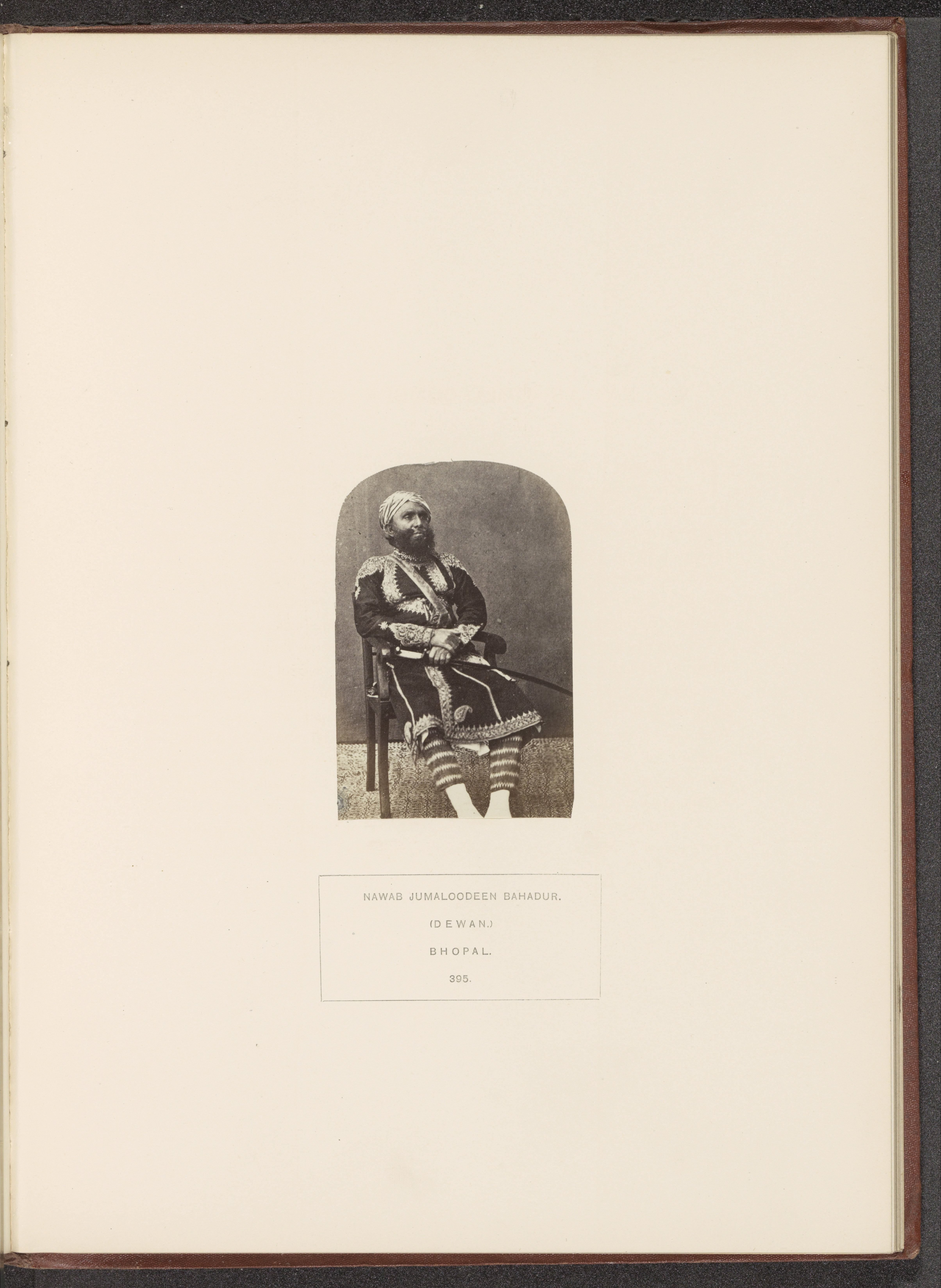 Portrait of Jumaloodeen Bahadur, a Nawab from Bhopal, Madhya Pradesh, India