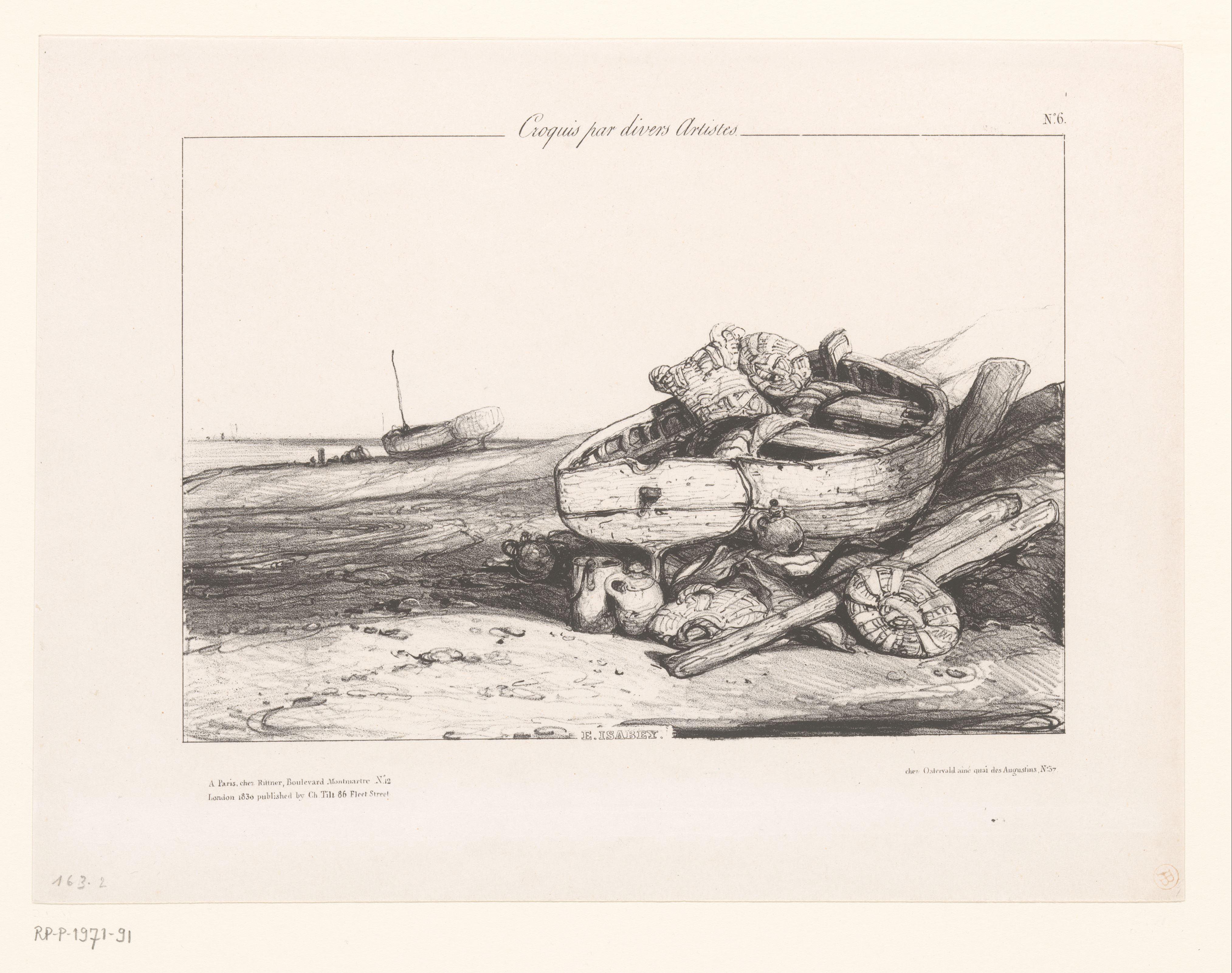 Visserssloep op het strand