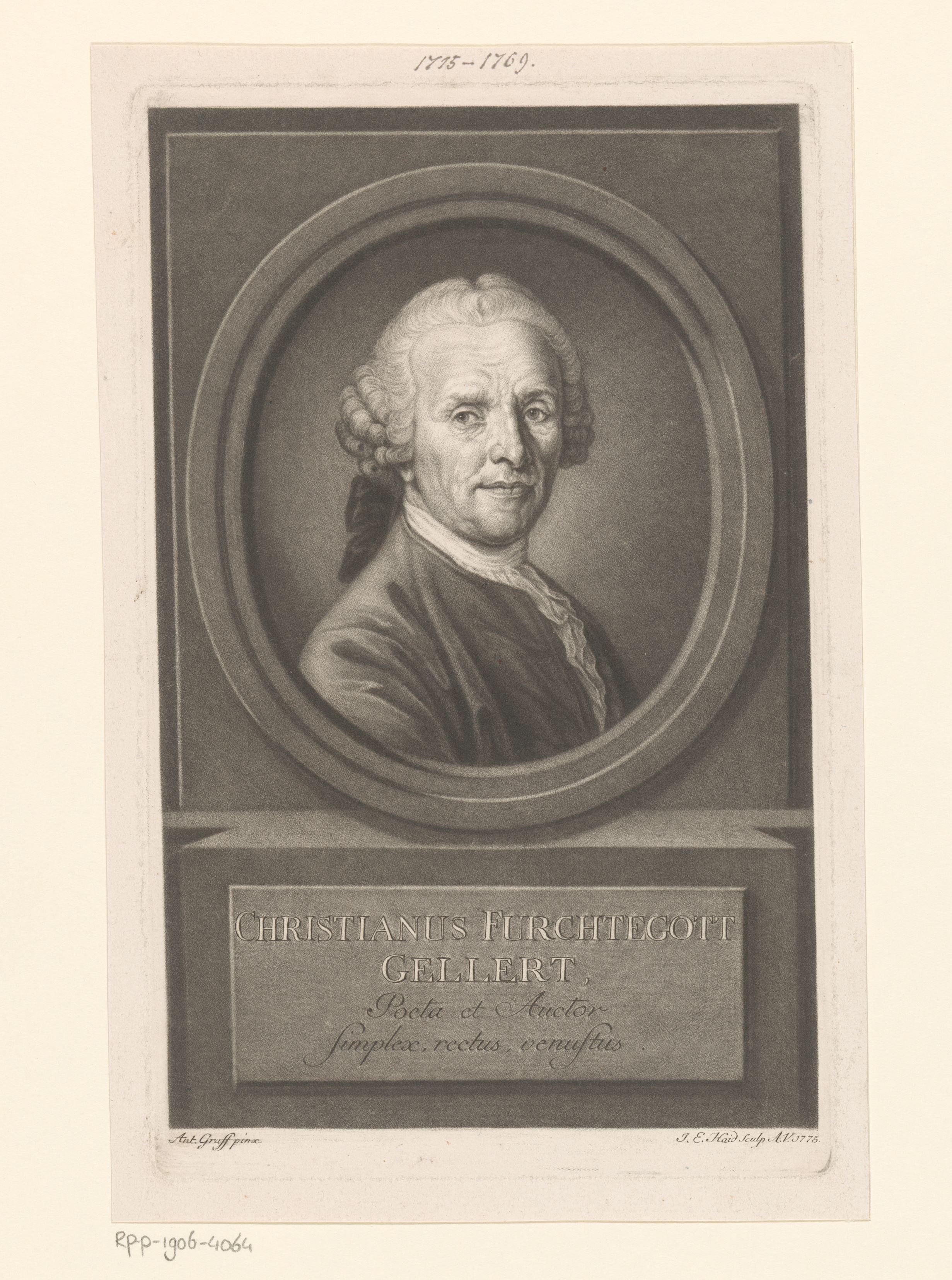 Portret van Christian Fürchtegott Gellert