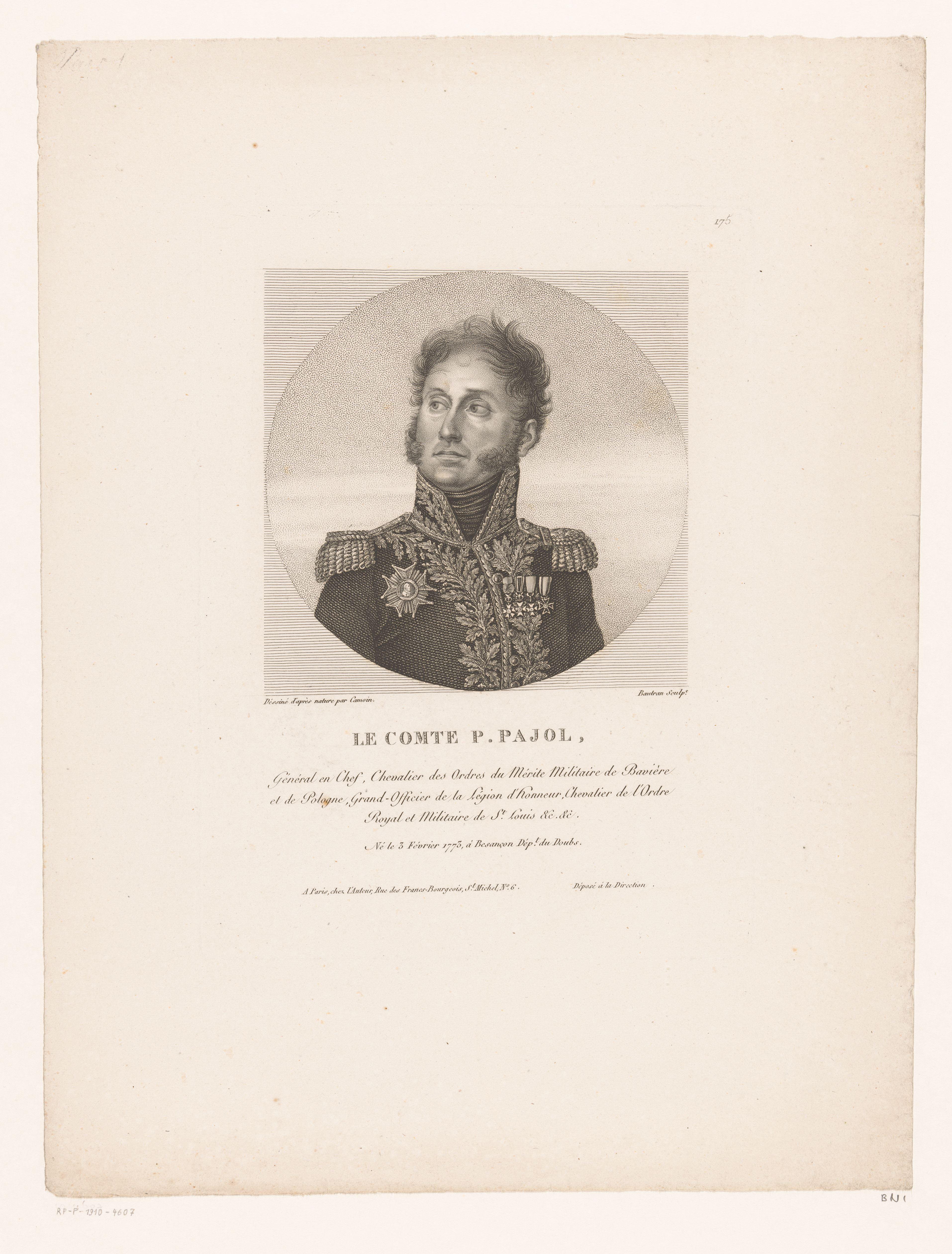 Portret van Pierre Claude Pajol