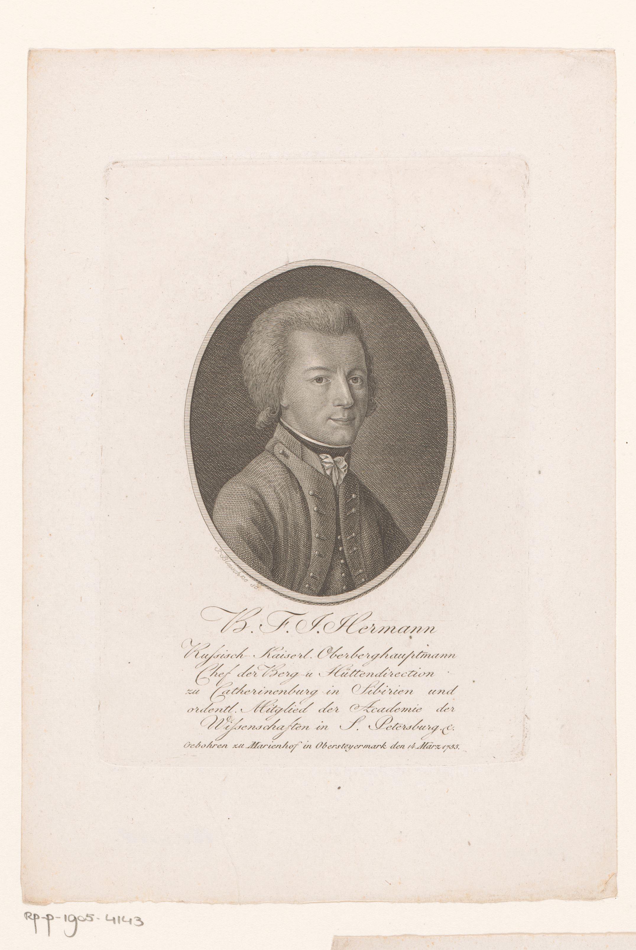 Portret van Benedikt Franz Johann von Hermann