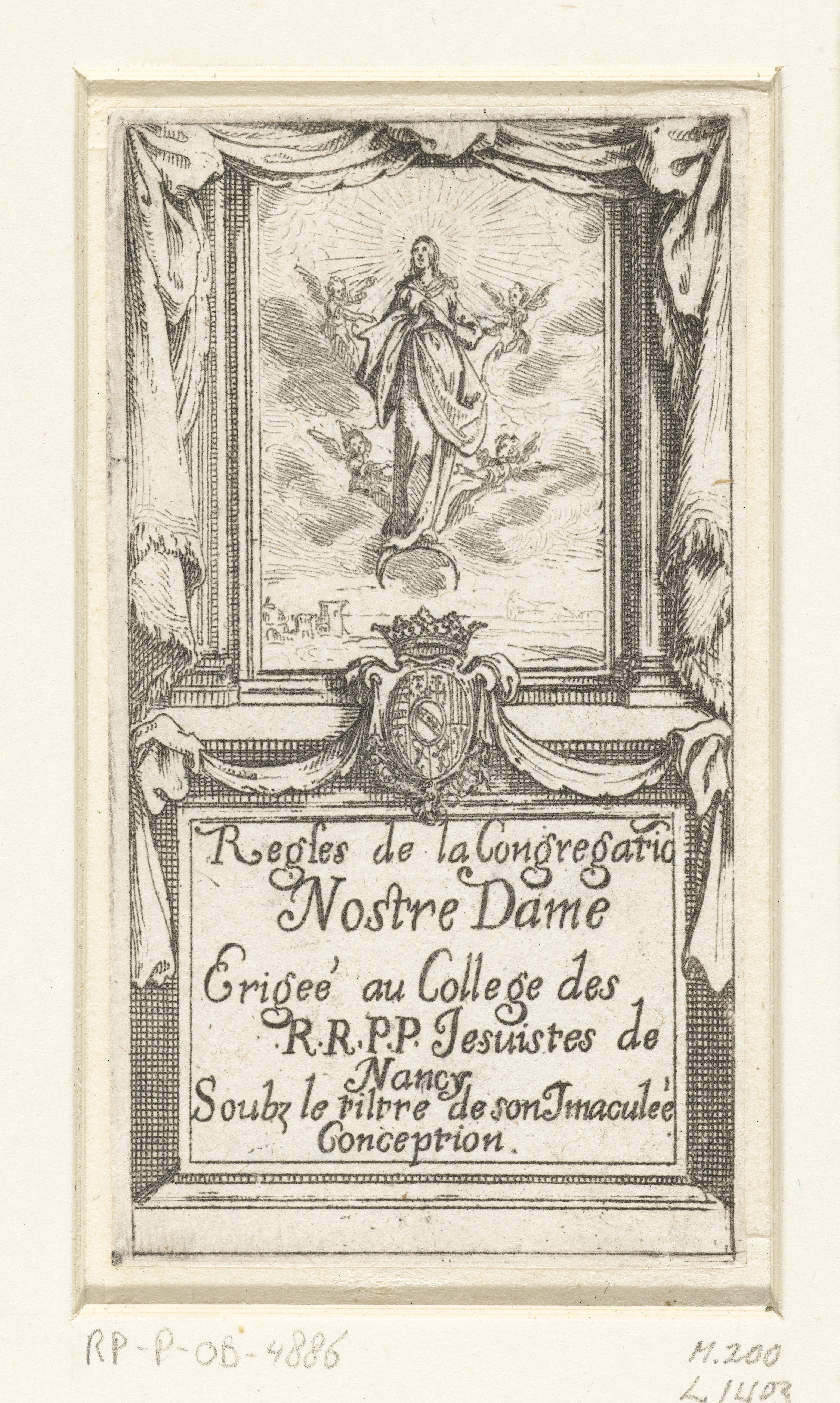 Titelblad voor 'Regles de la Congregatio Nostre Dame'