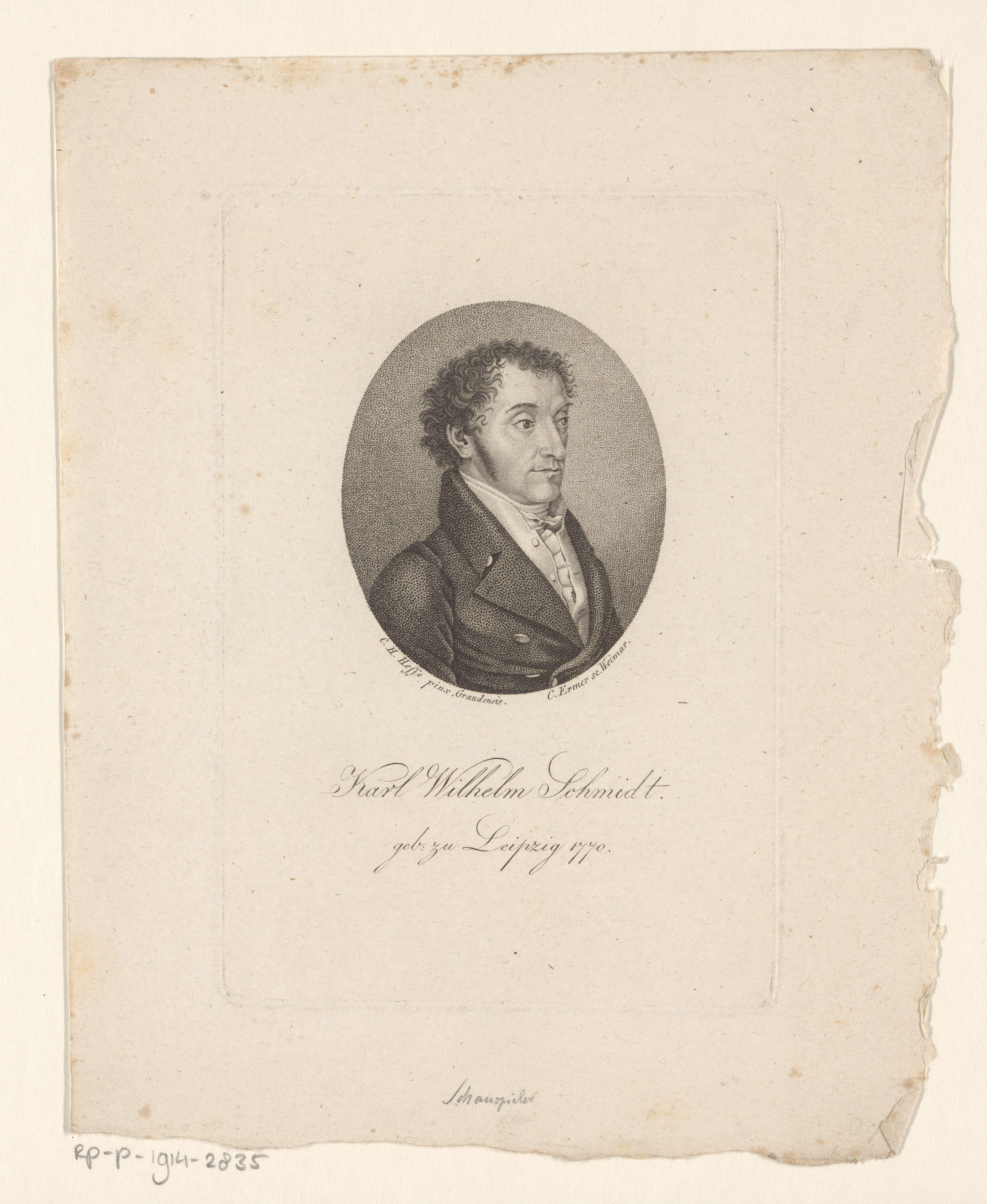 Portret van Karl Wilhelm Schmidt