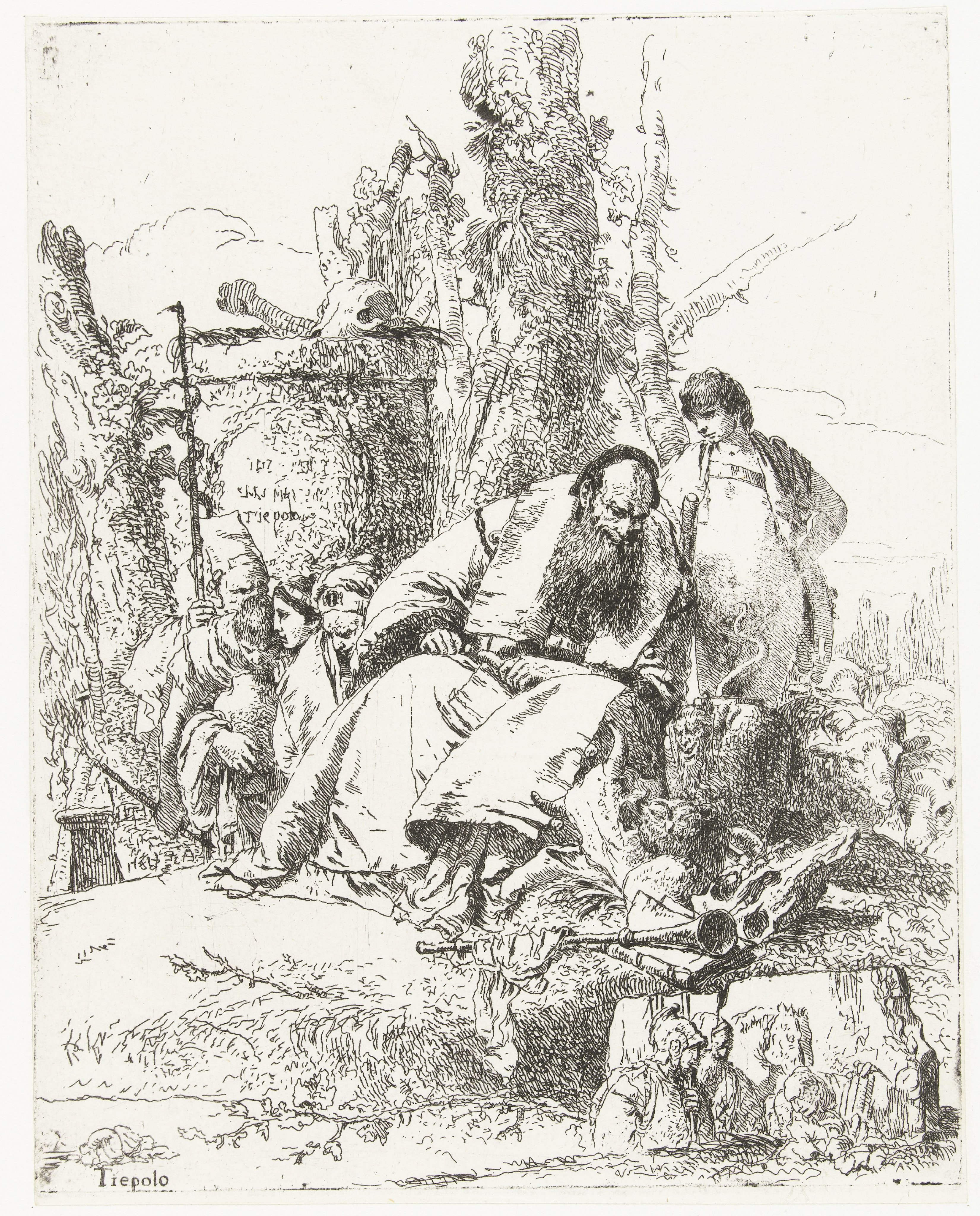A Sorcerer Examining Animal Skulls