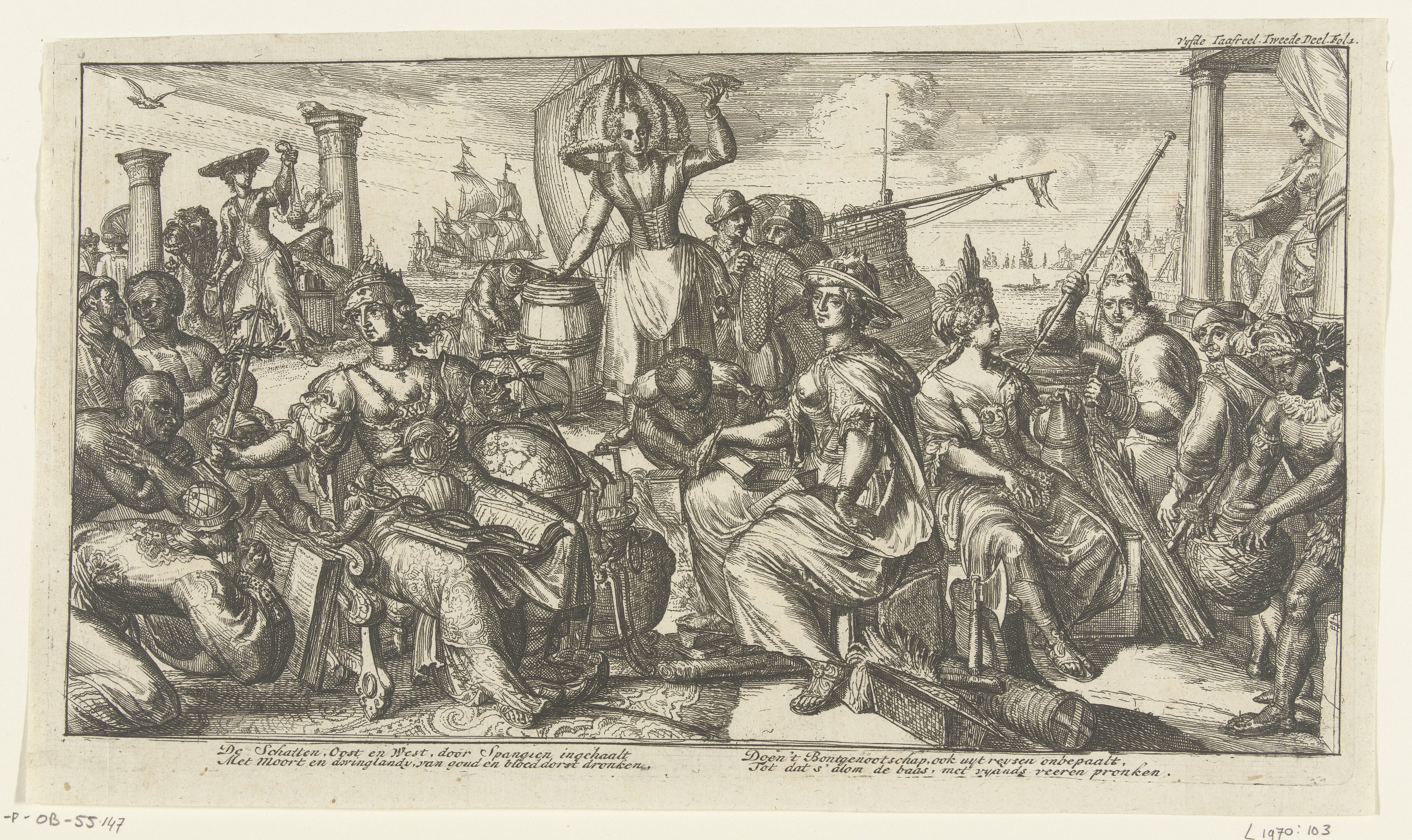 Allegorie op de Oost- en West-Indische Maatschappij