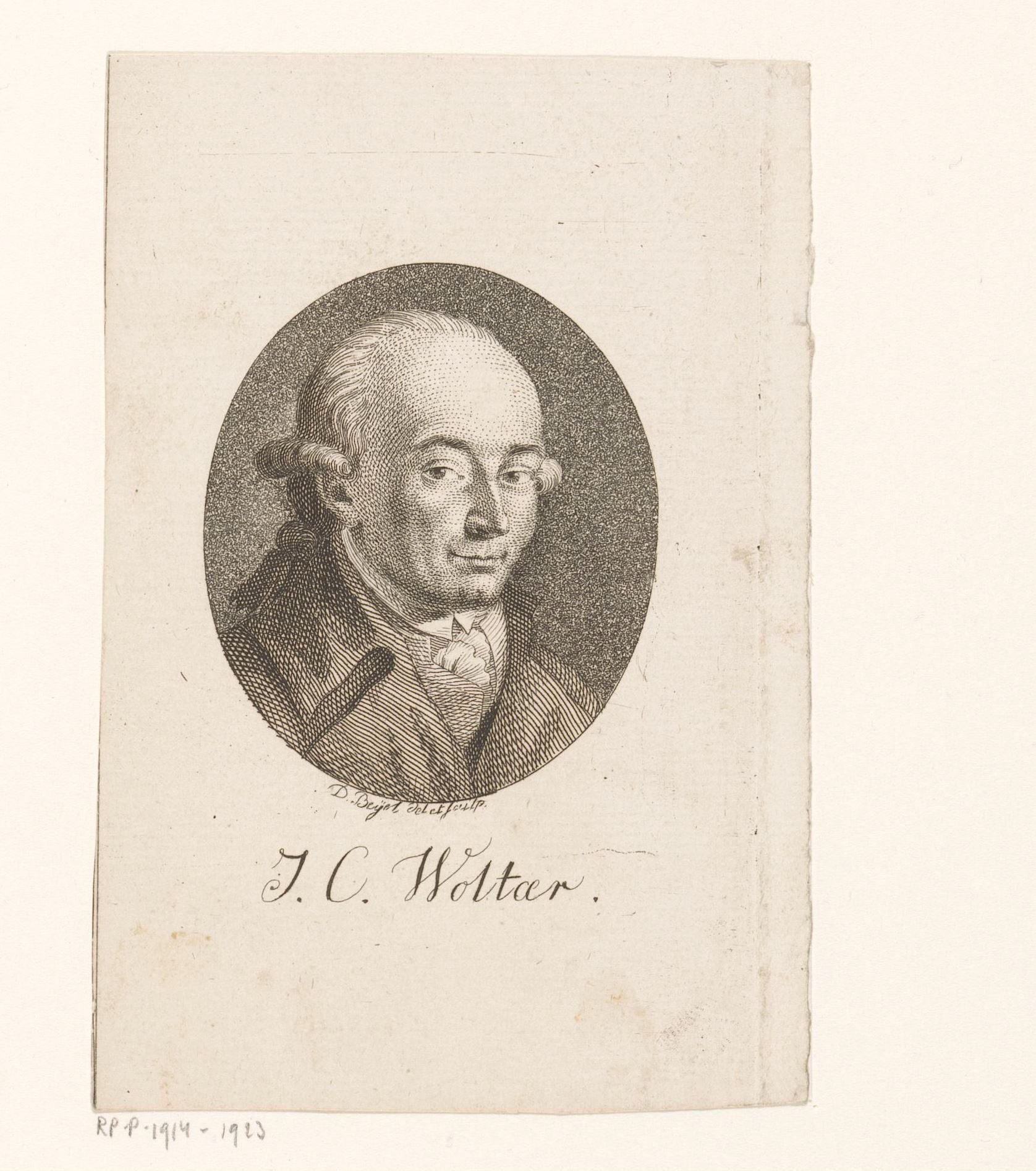 Portret van Johann Christian Woltaer
