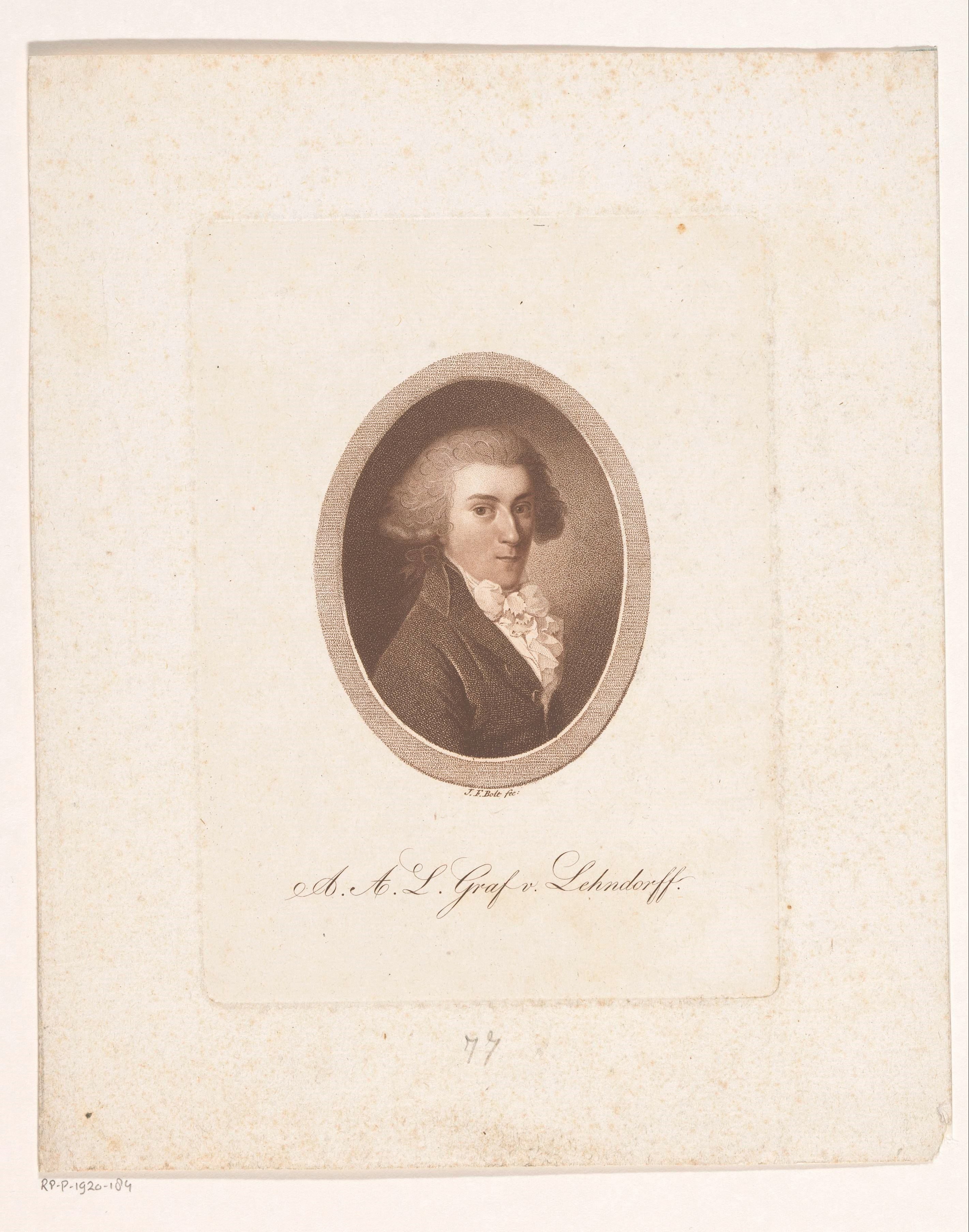 Portret van August Adolph Leopold, Graf von Lehndorff