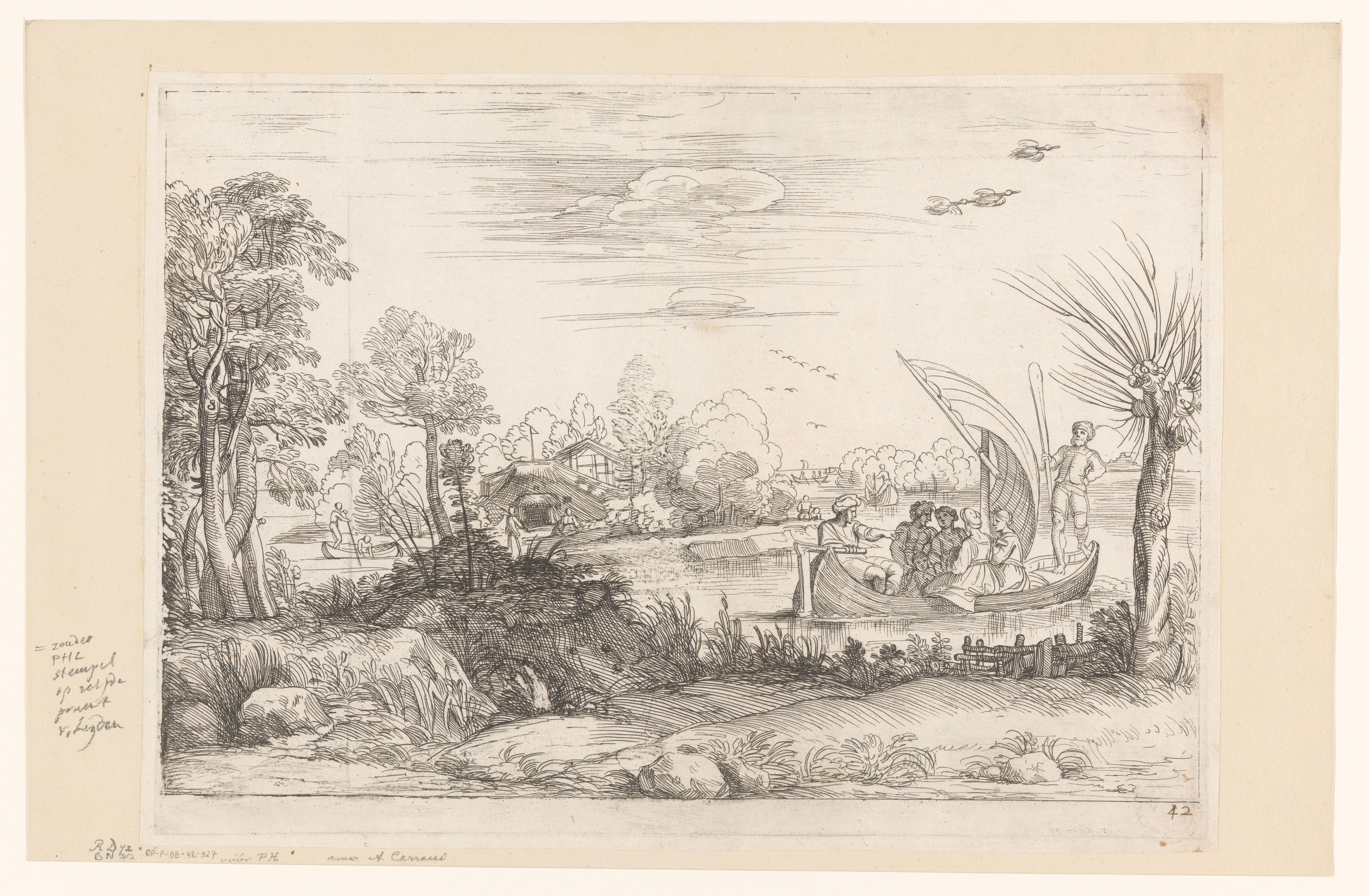Landschap met zeilboten