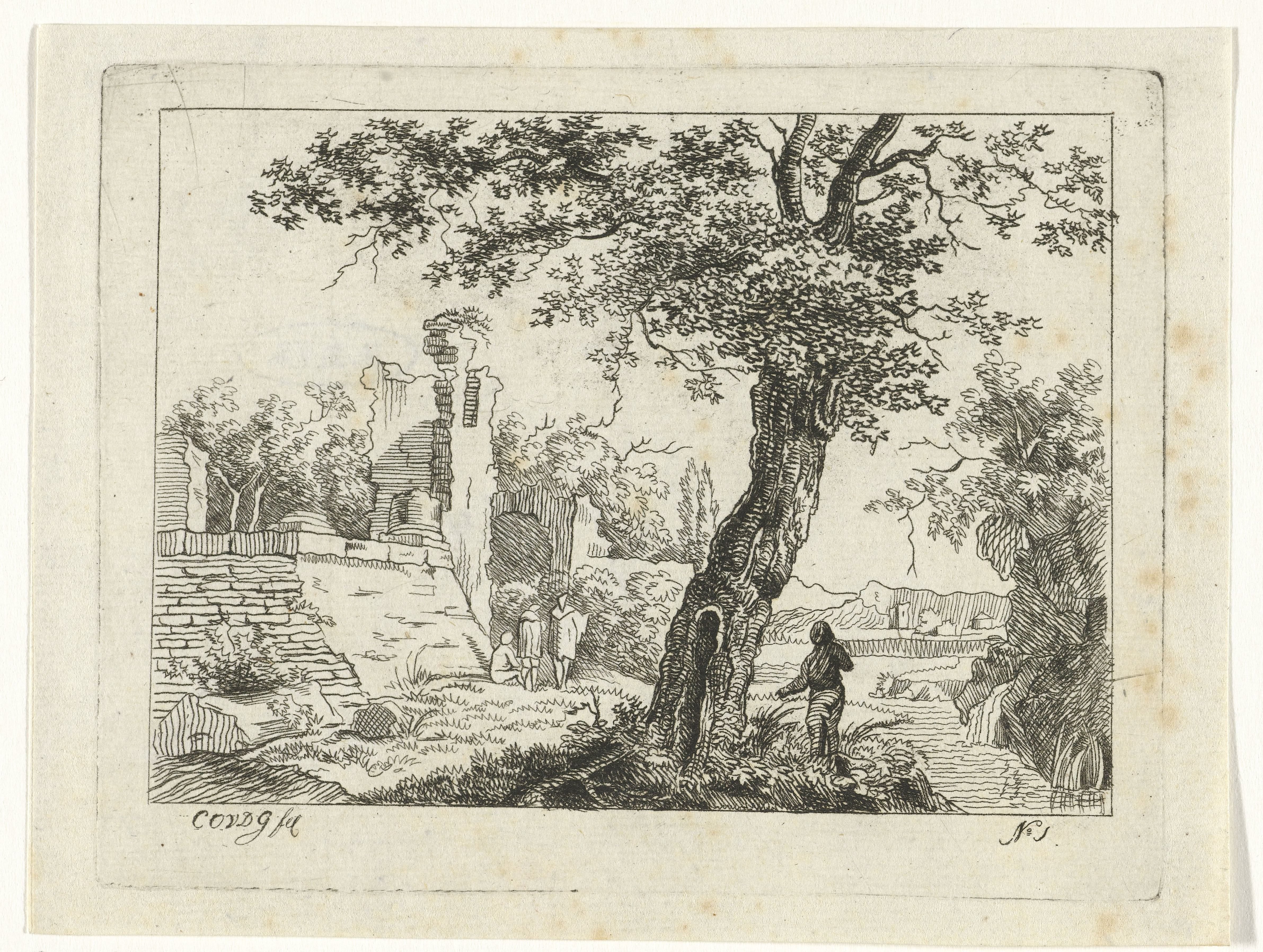 Landschap met ruïne