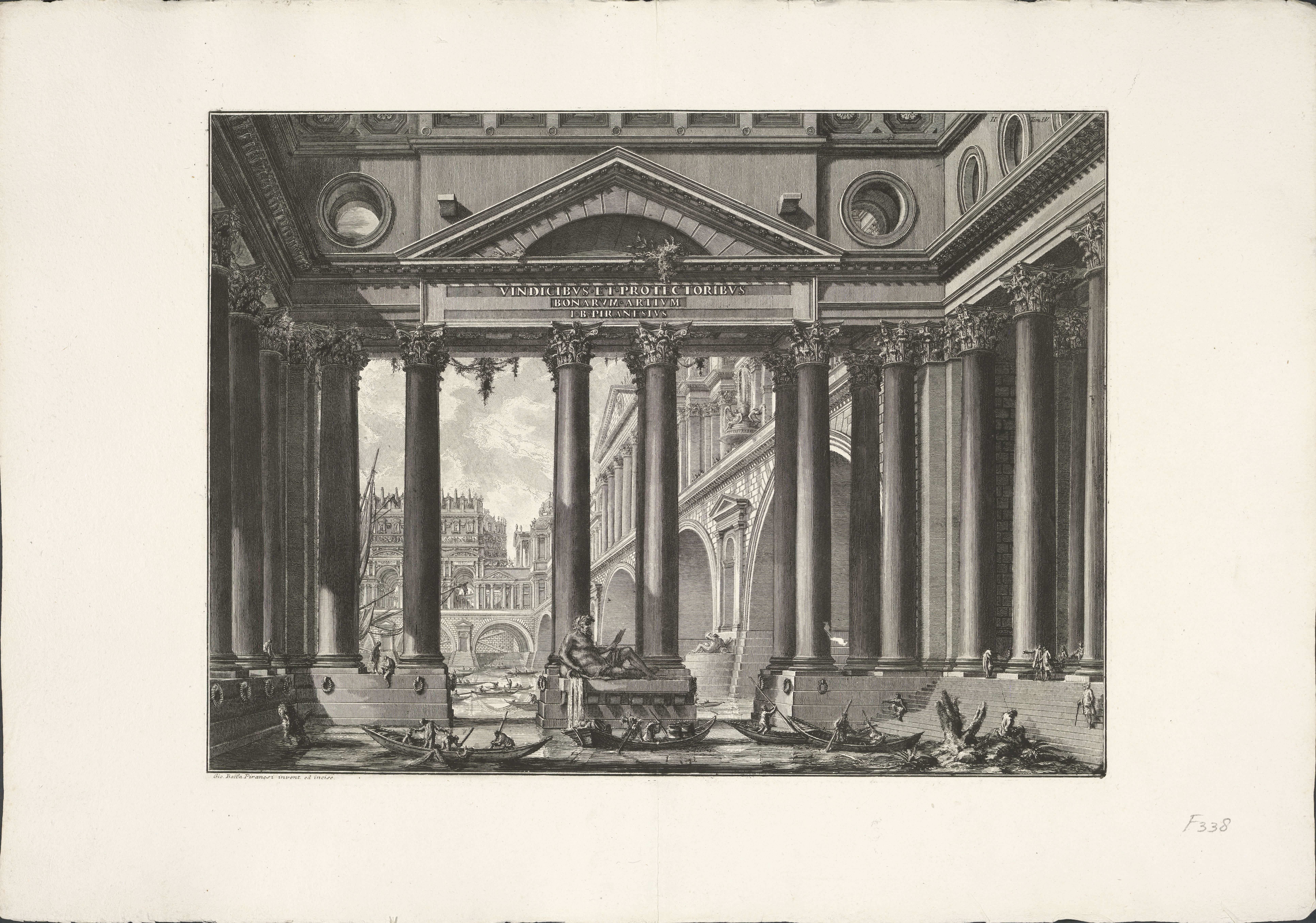 Frontispice met monumentale Romeinse haven
