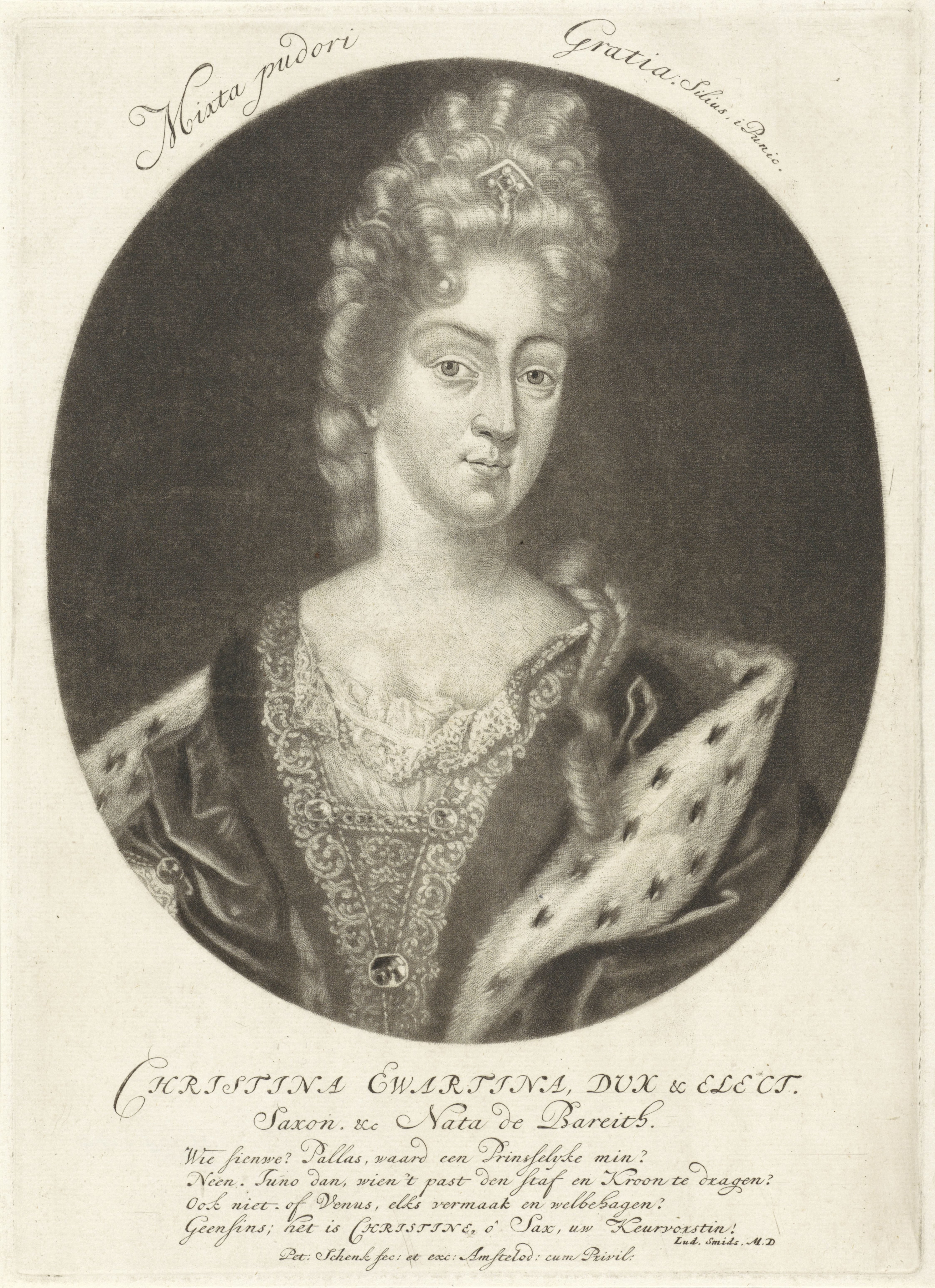Portret van Christina Ewartina, hertogin van Saksen