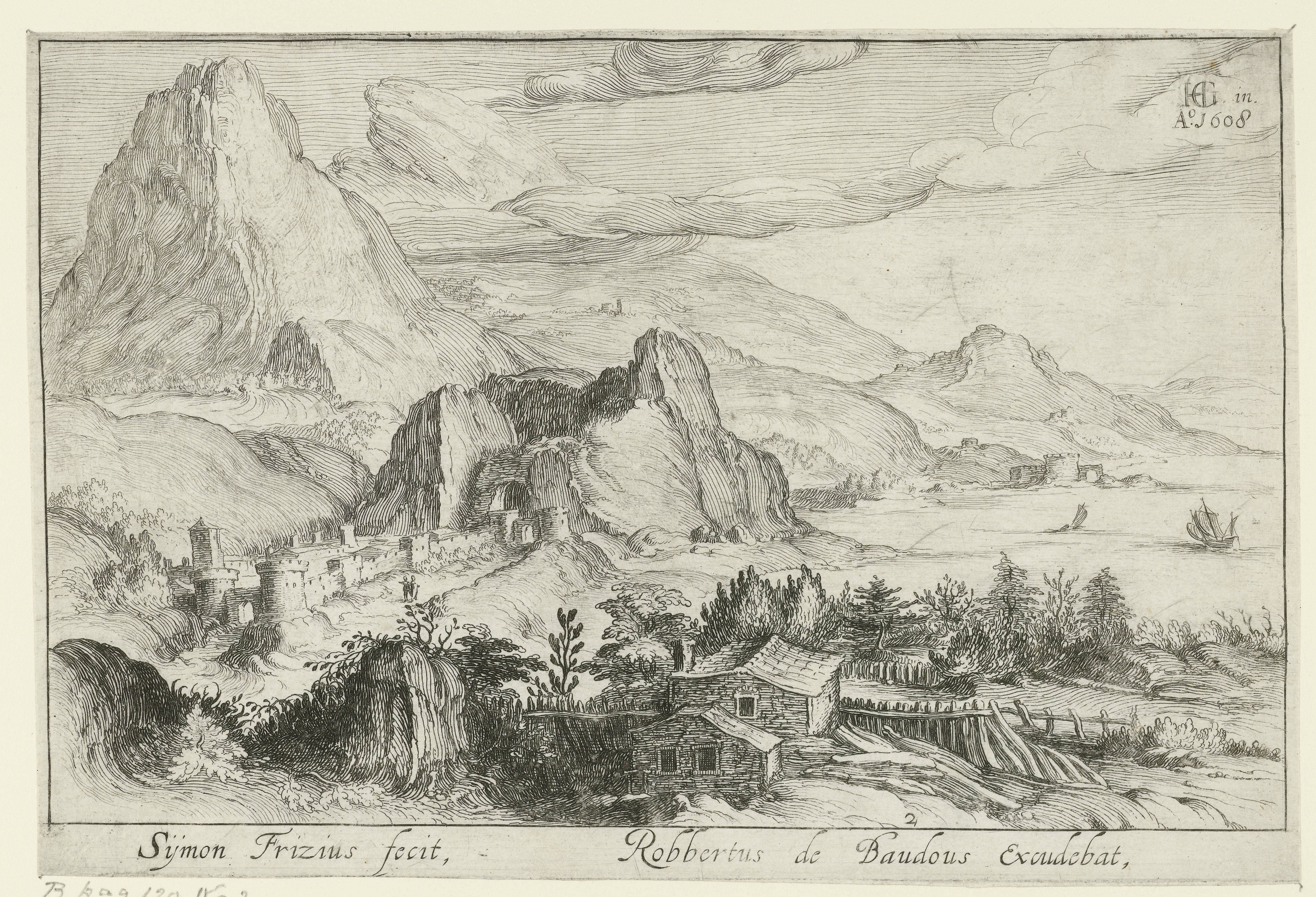 Berglandschap met een huis op de voorgrond