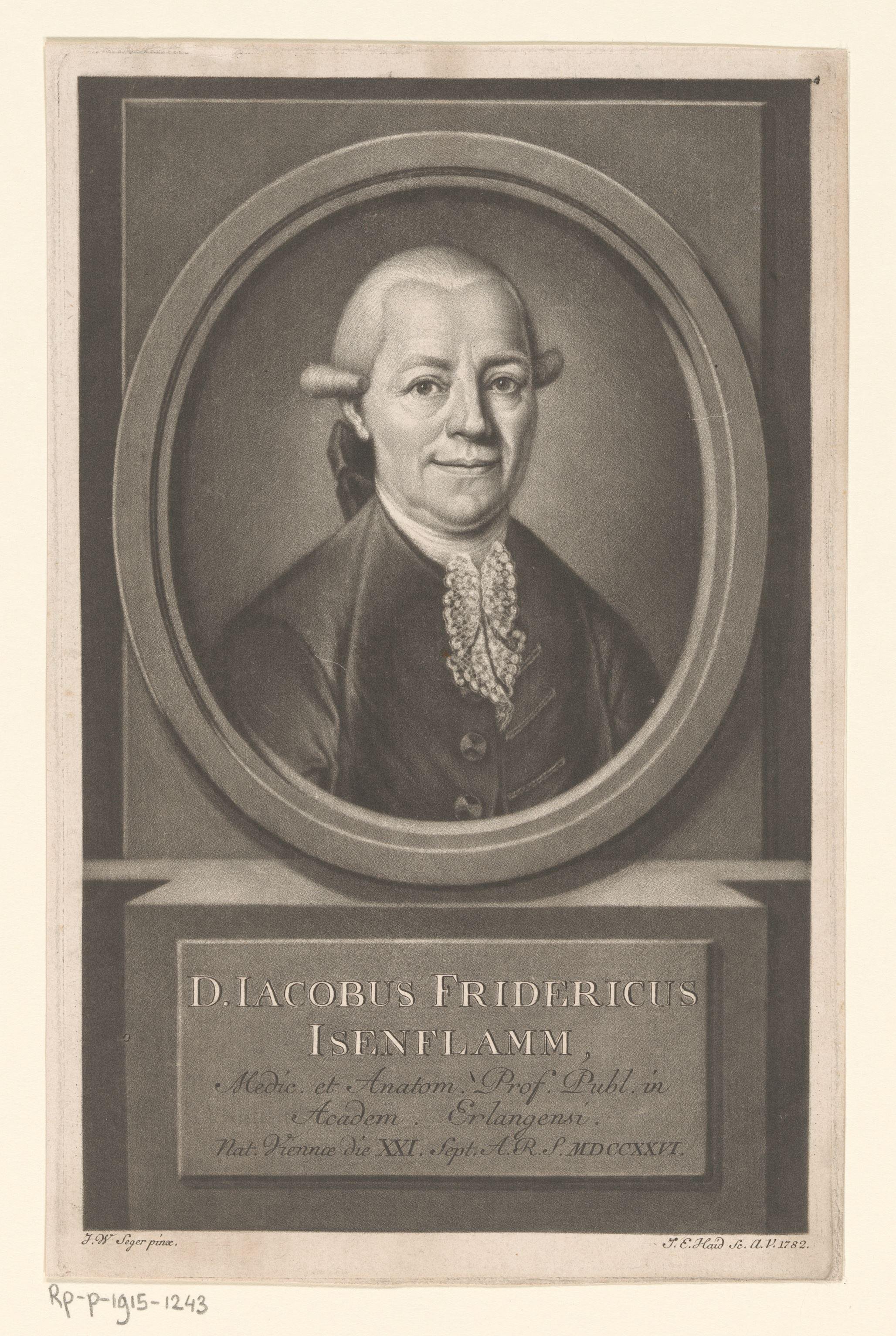 Portret van Jacob Friedrich Isenflamm