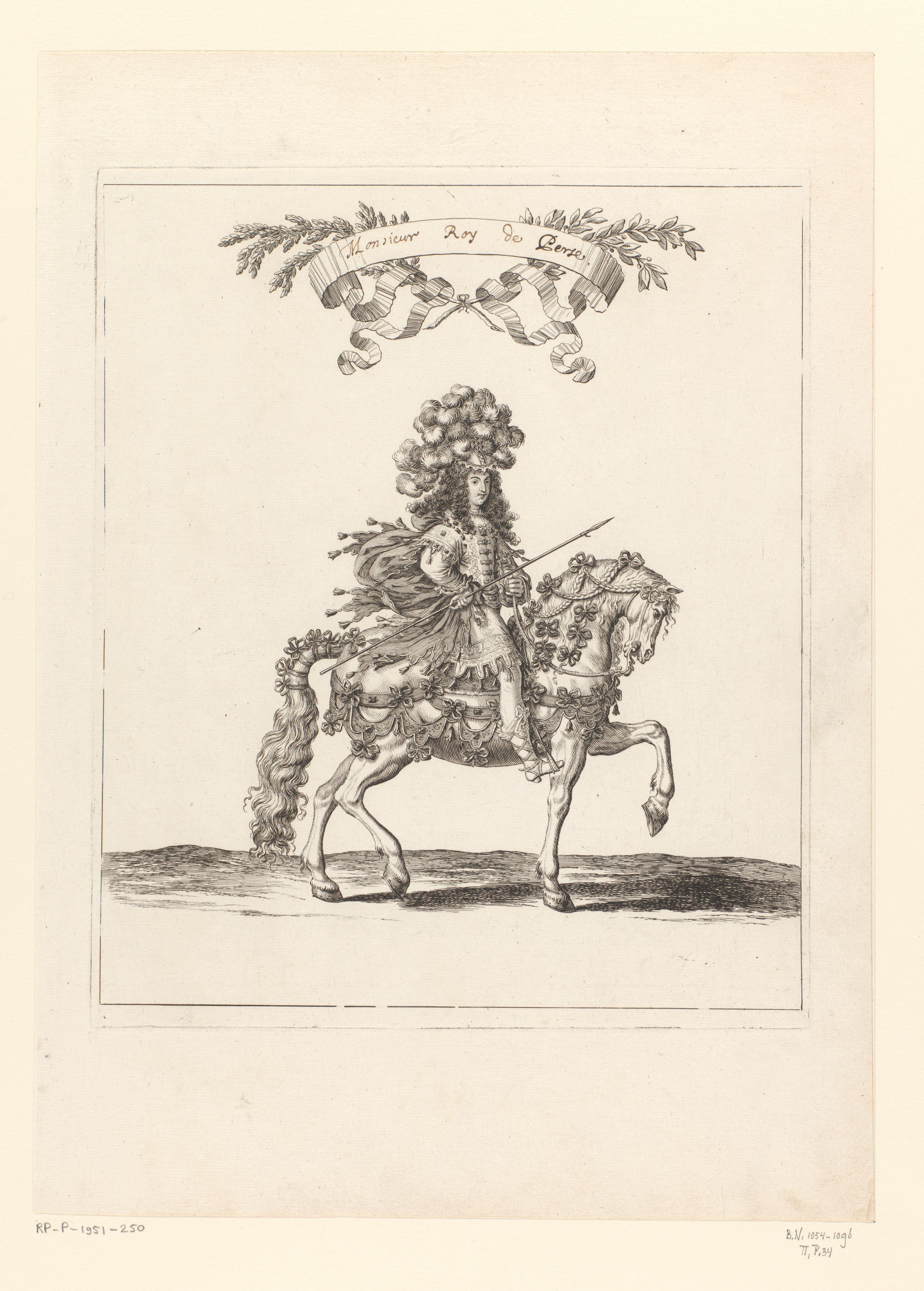 Filips II, hertog van Orléans, te paard in Perzisch kostuum