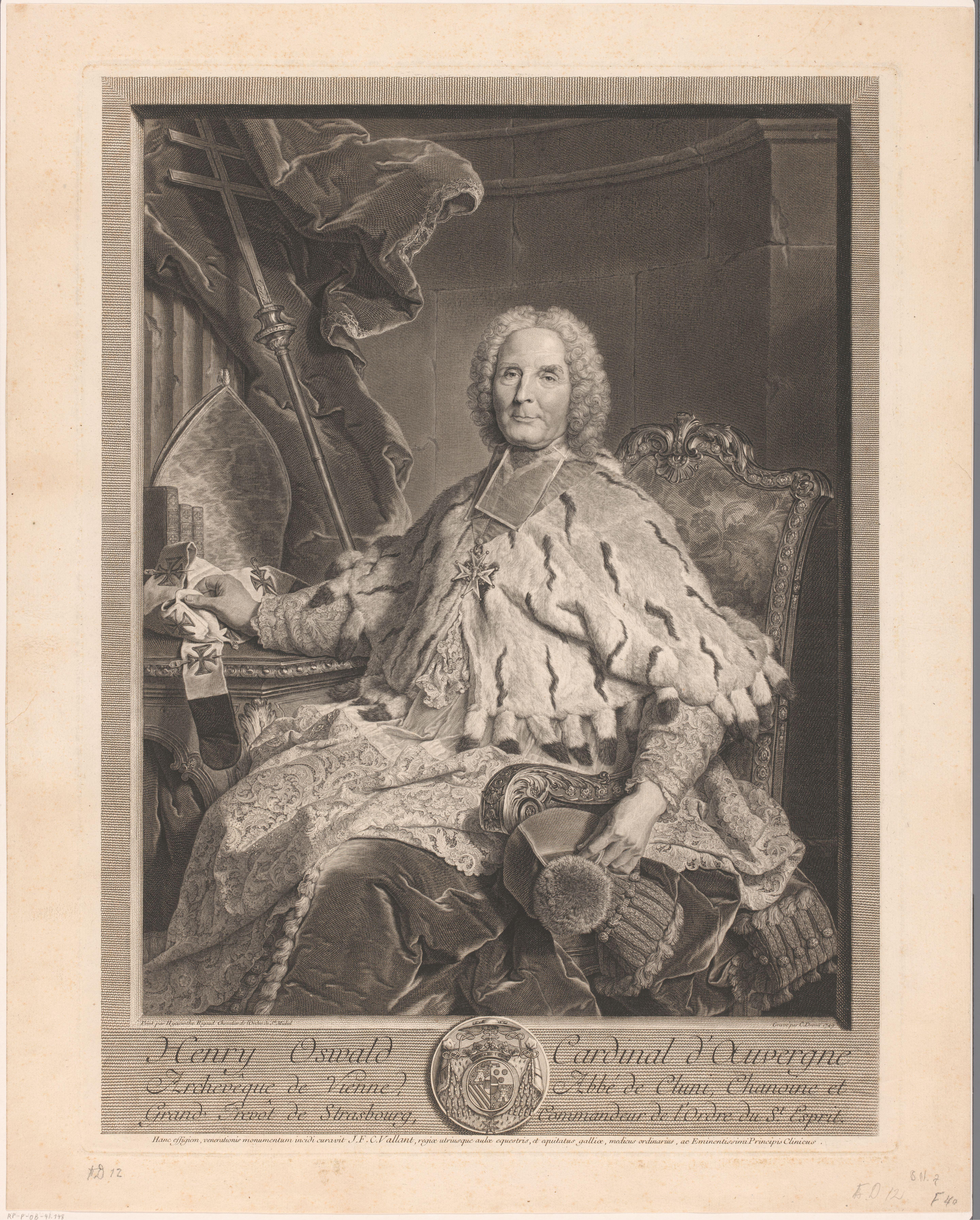 Portret van Henri-Oswald de La Tour d'Auvergne