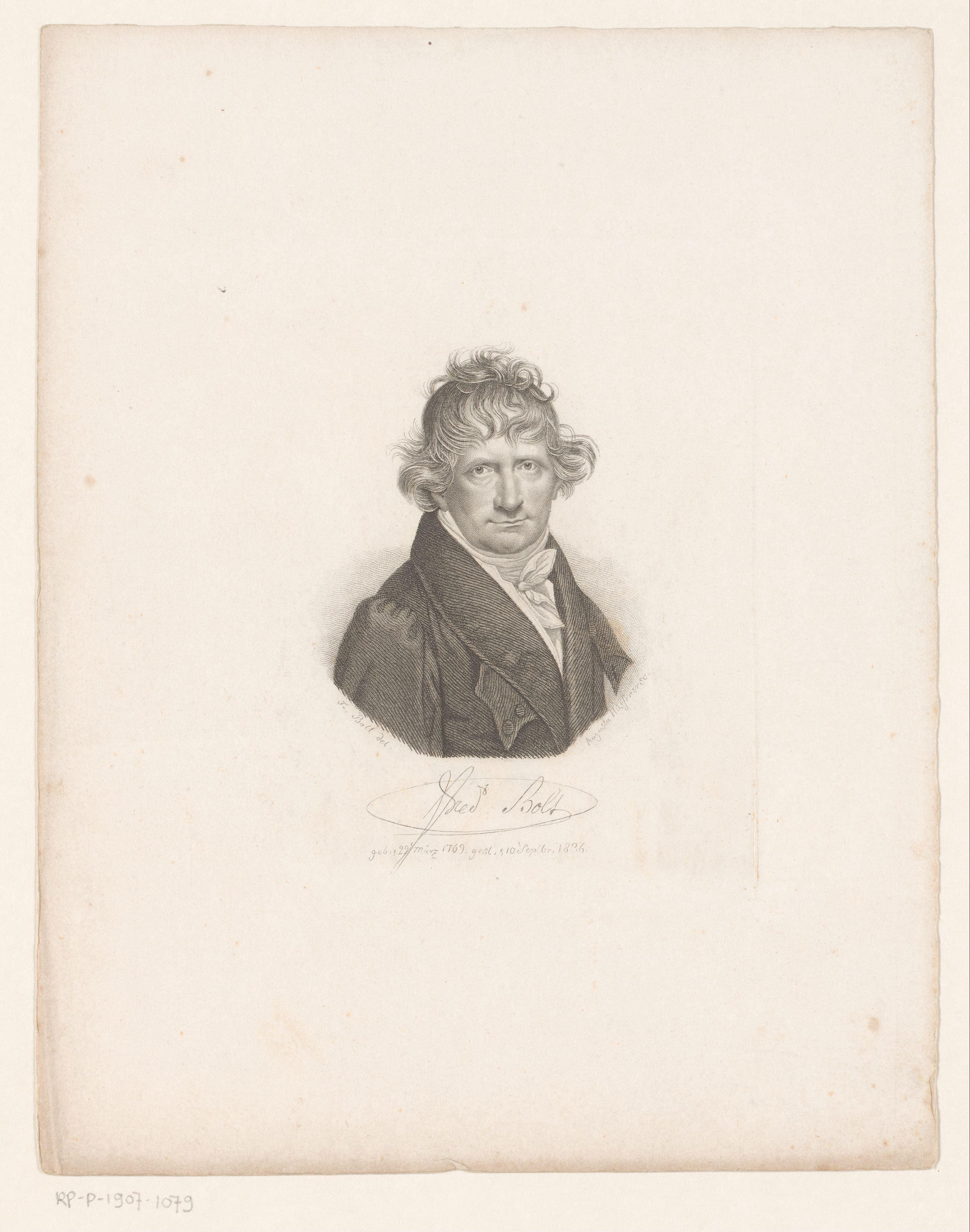 Portret van Johann Friedrich Bolt