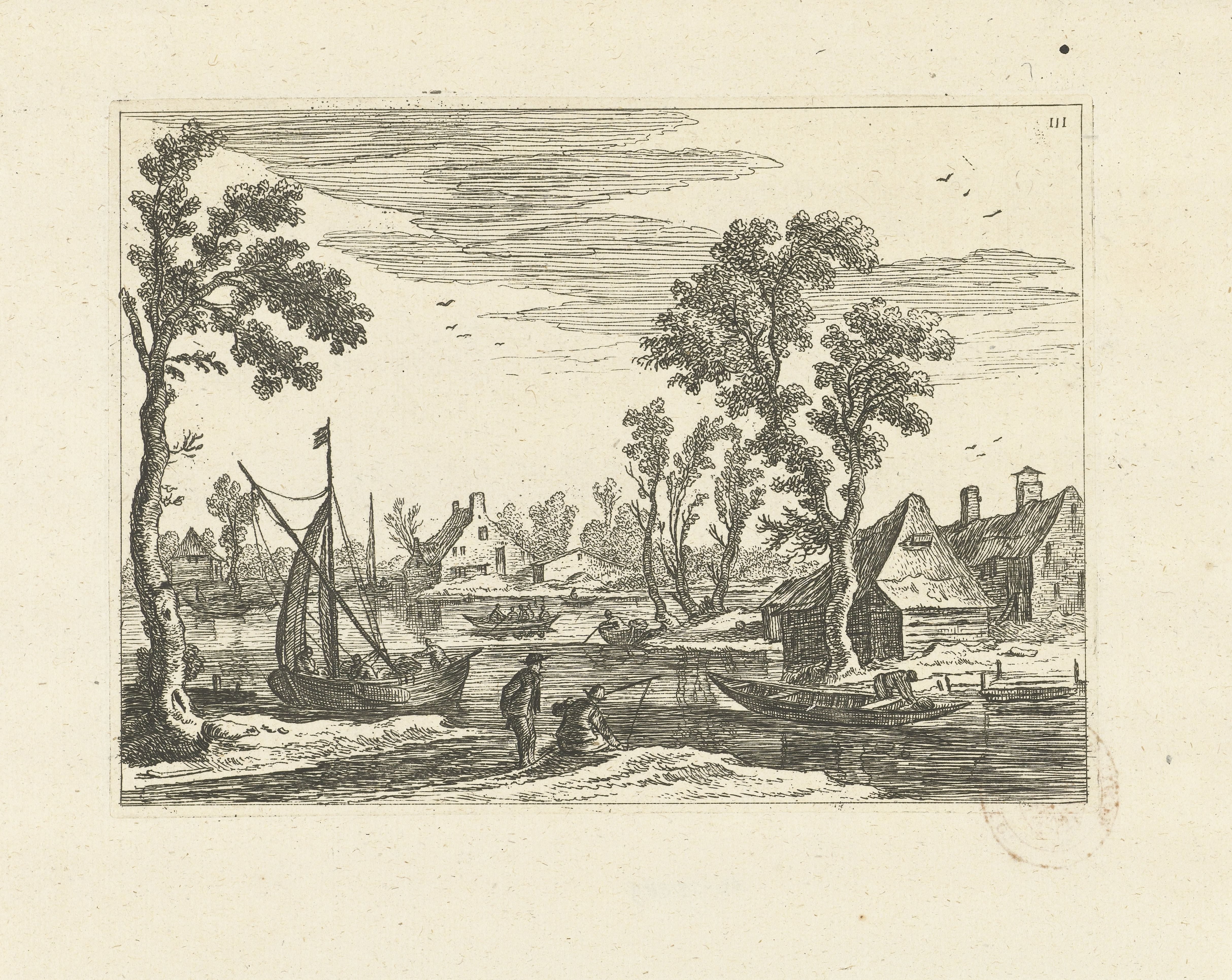 Landschap met twee vissers