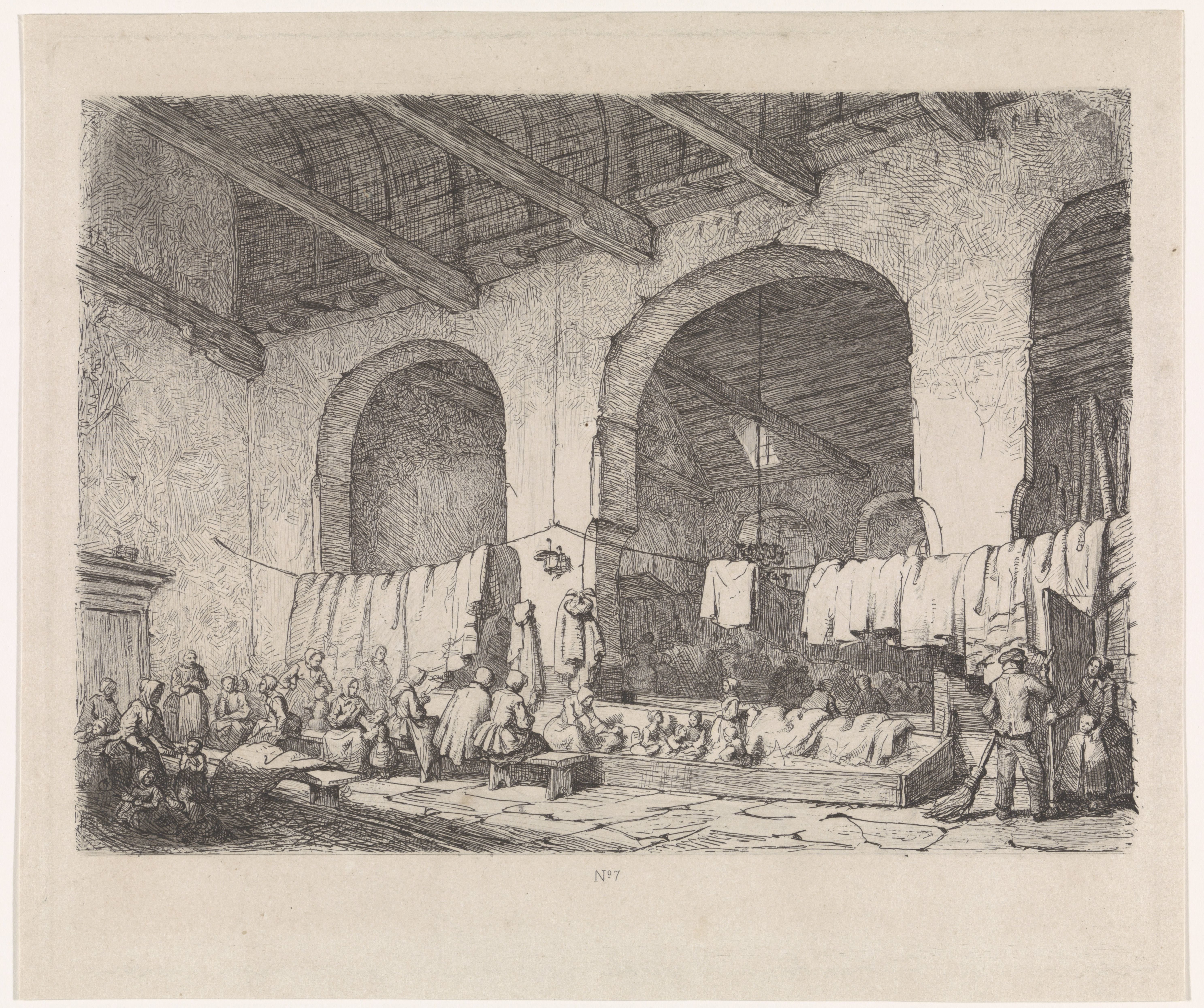 Slachtoffers van de watersnoodramp in de Geertekerk te Utrecht, 1855