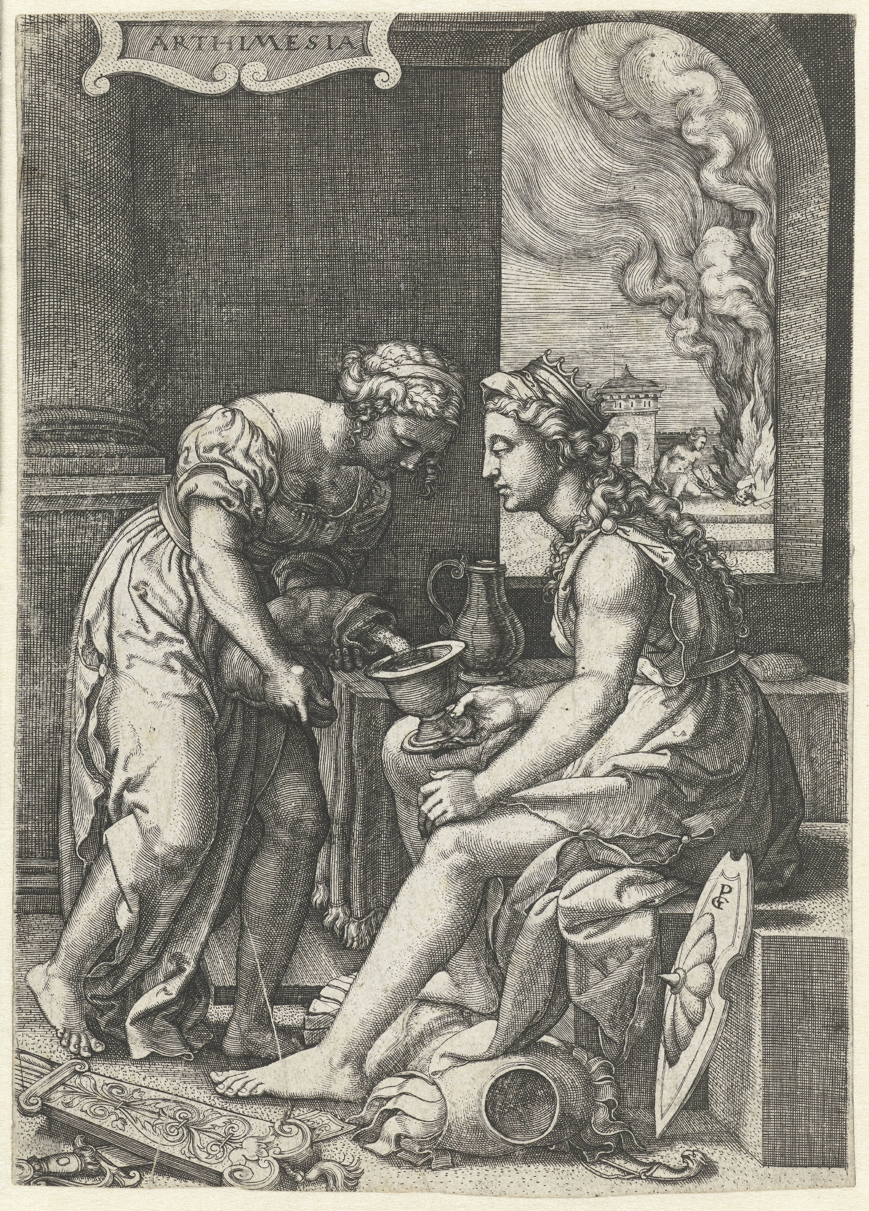 Artemisia drinkt het as van haar man Mausolus