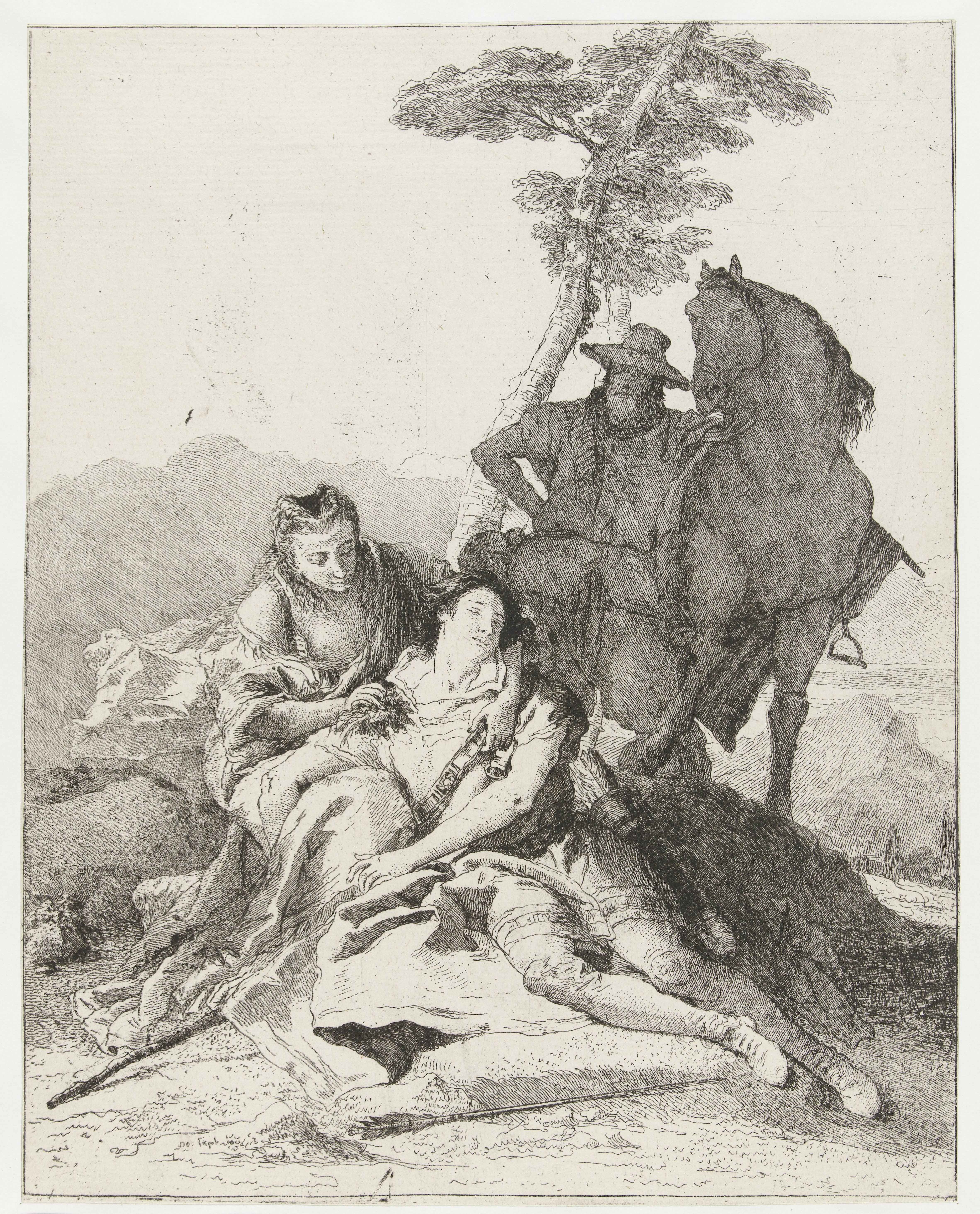 Angelica geneest de wond van Medoro