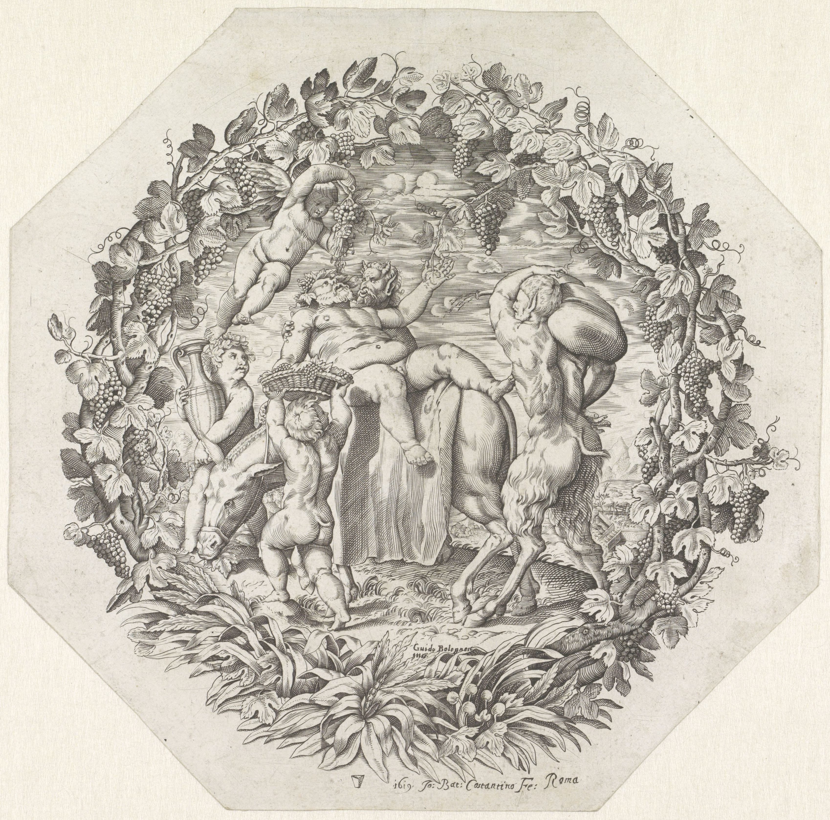 Bacchanaal met dronken Silenus