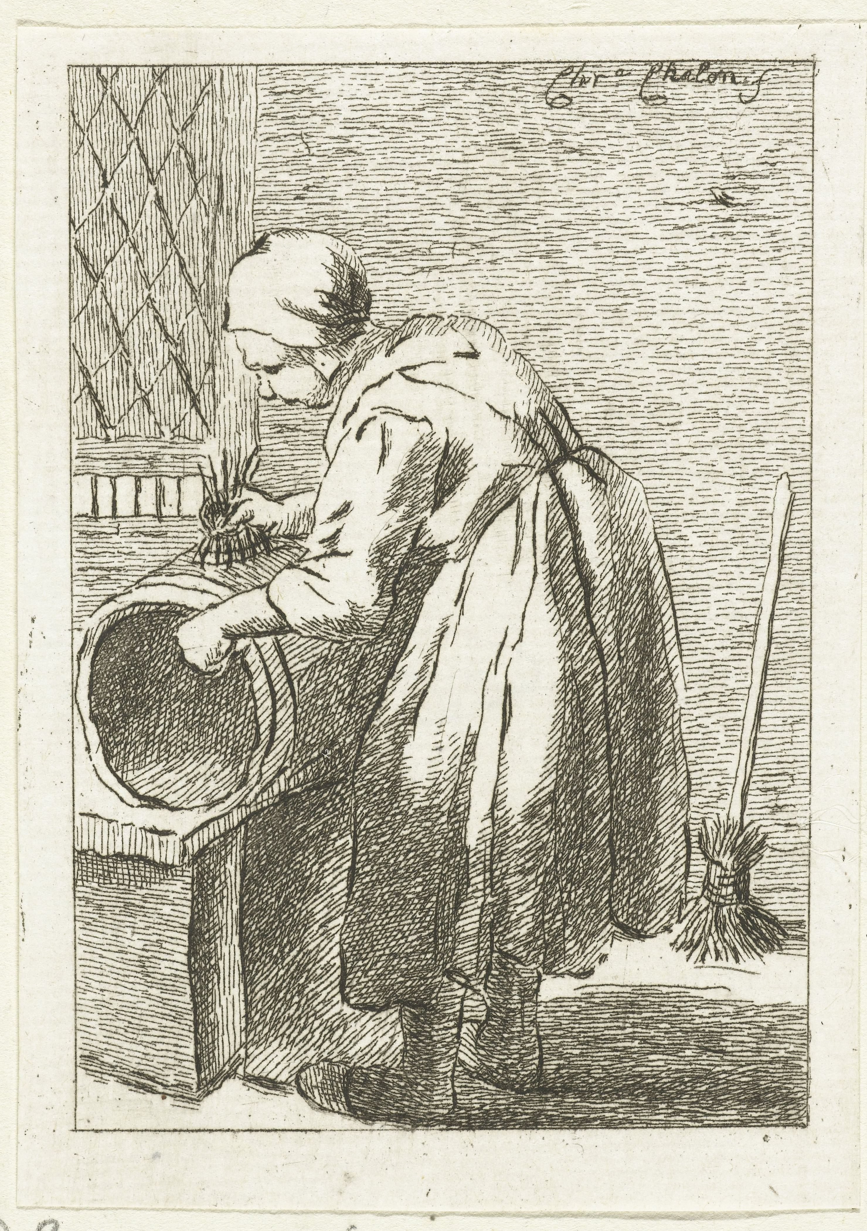 Boenende vrouw