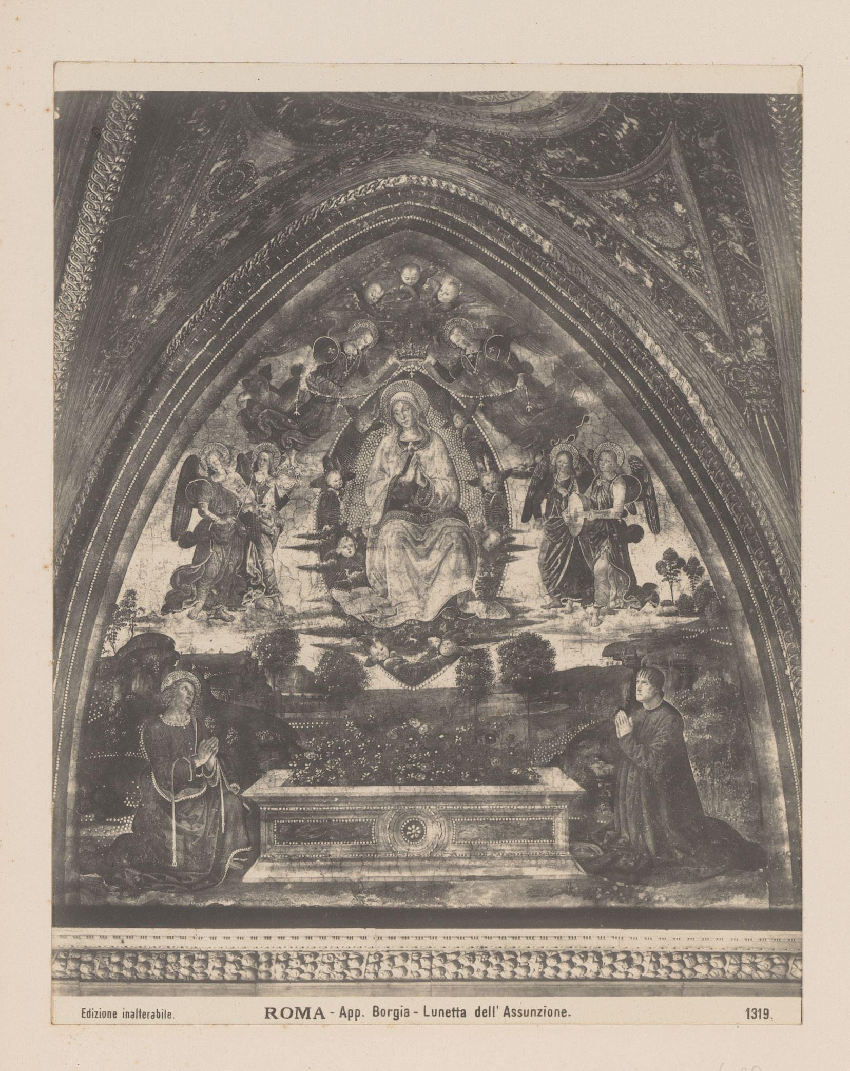 Fotoreproductie van fresco De hemelvaart van Maria, Appartemente Borgia, Vaticaan