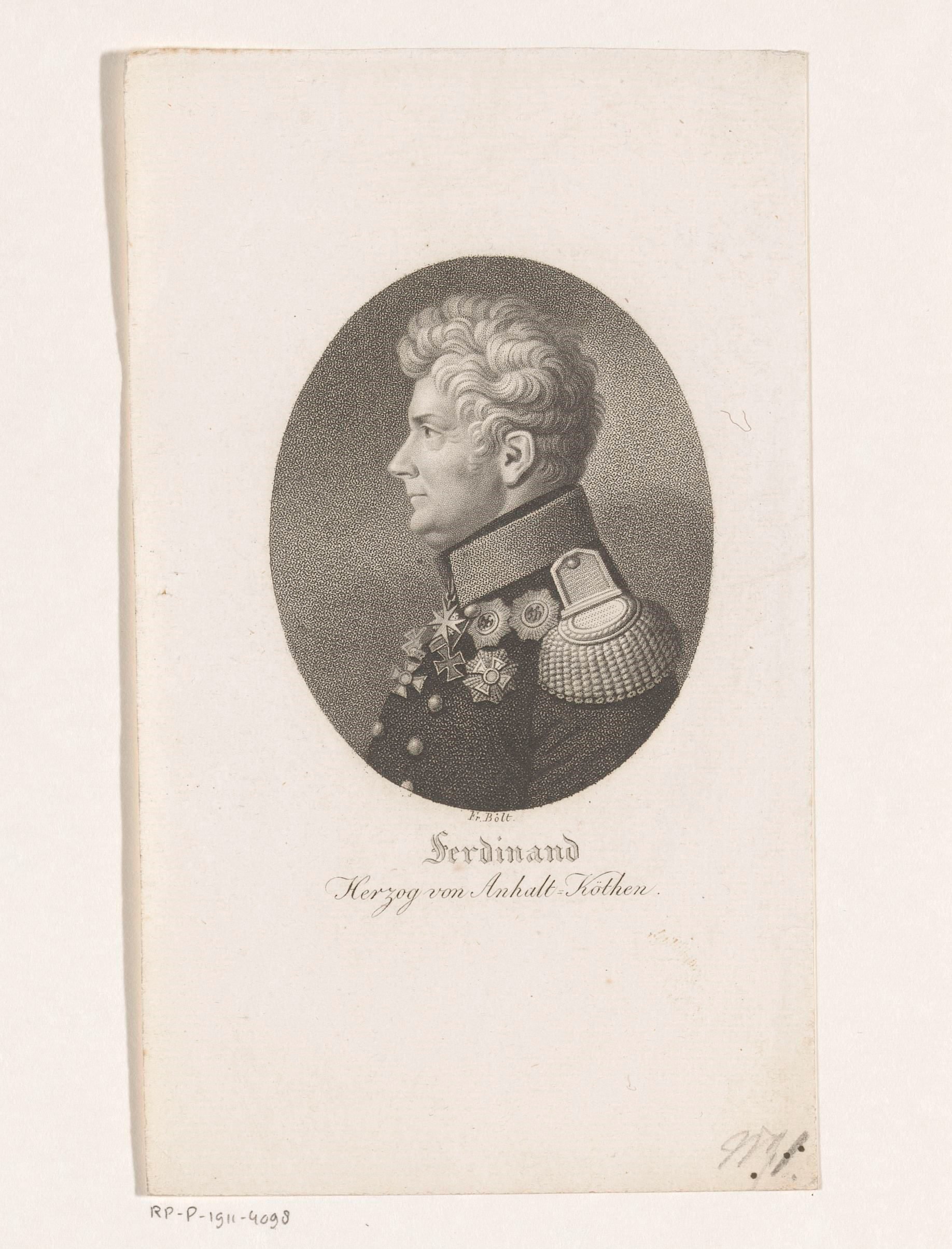 Portret van Ferdinand Frederik van Anhalt-Köthen