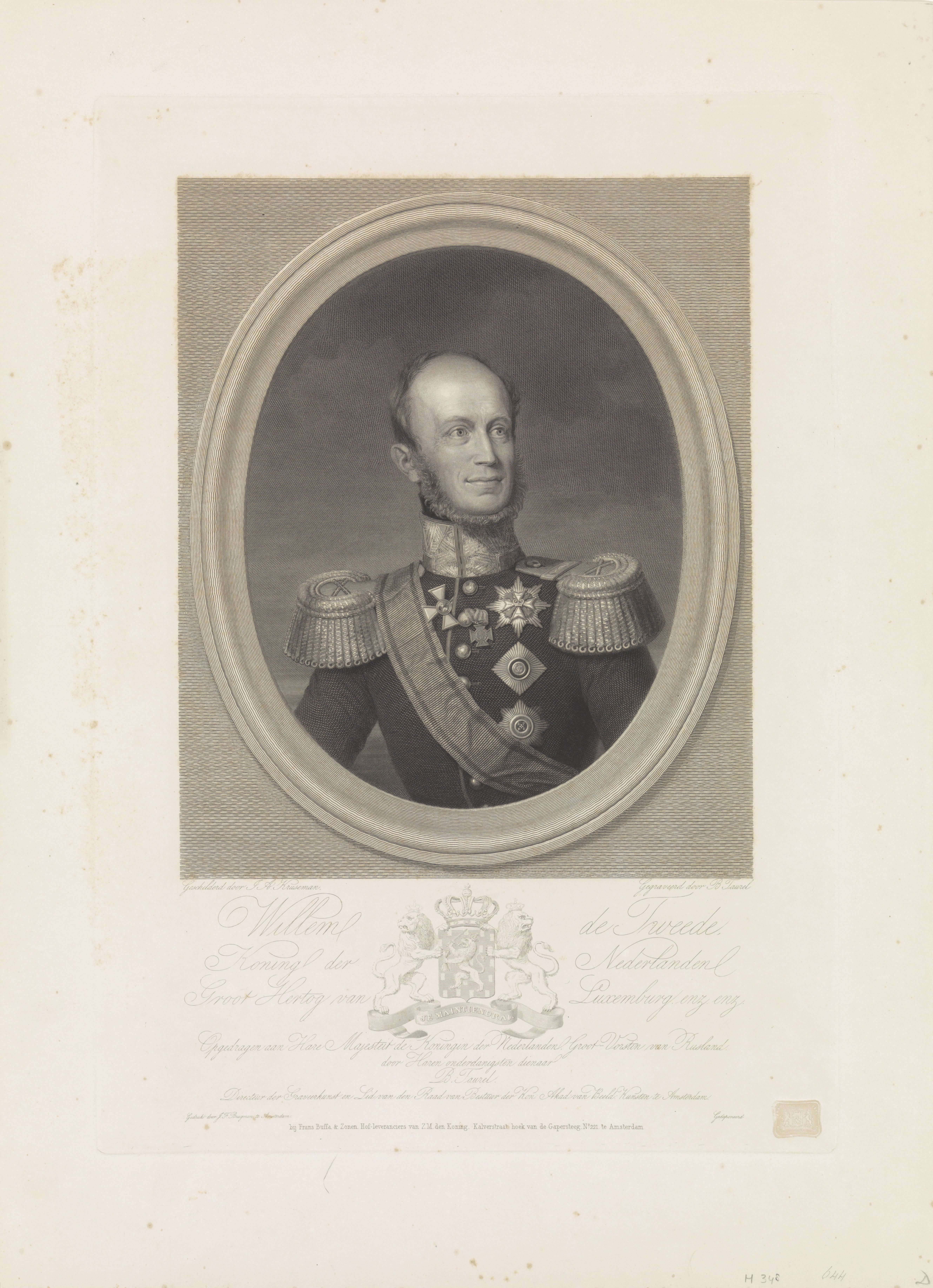 Portret van Willem II, koning der Nederlanden