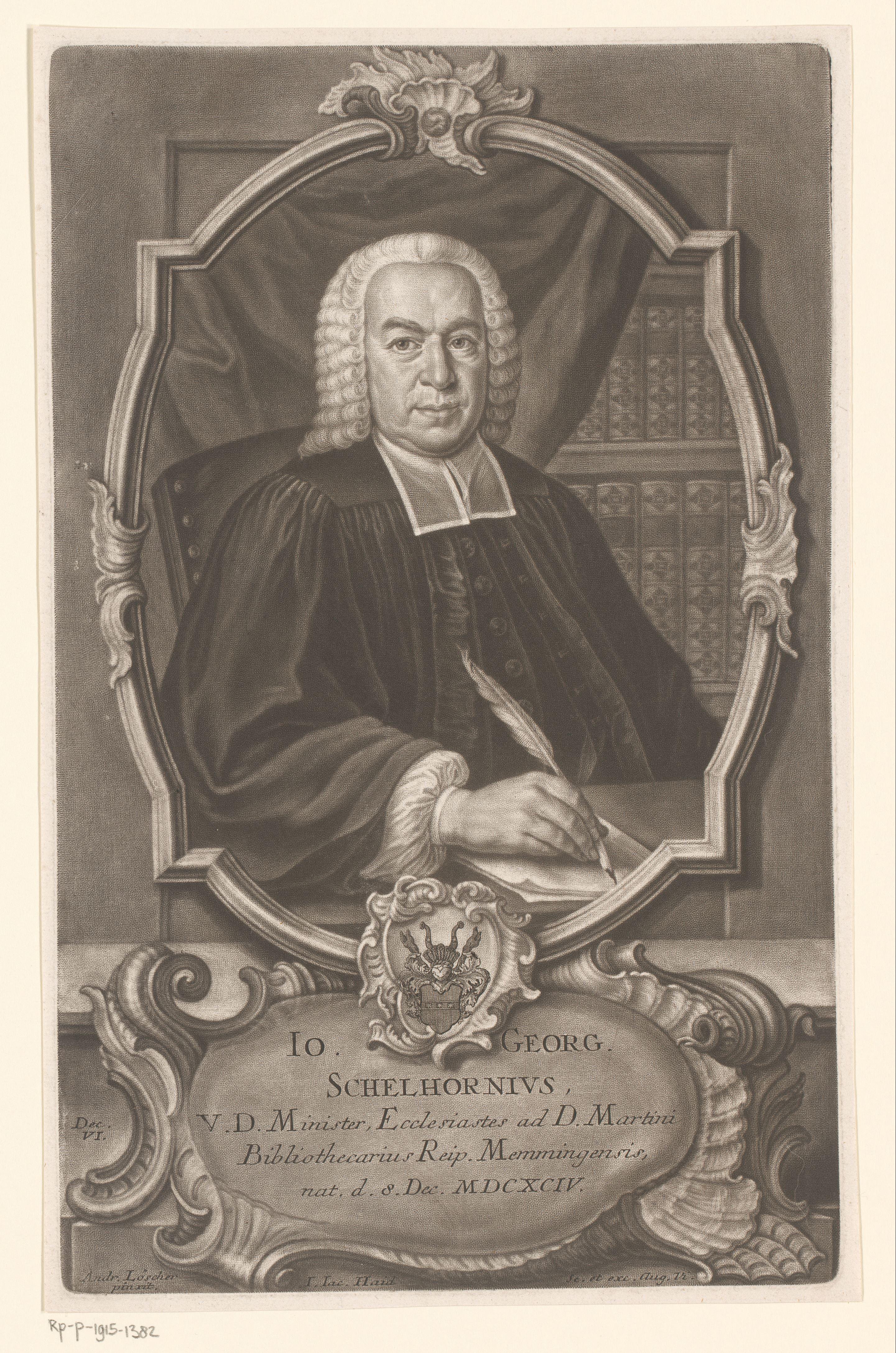 Portret van Johann Georg Schelhorn