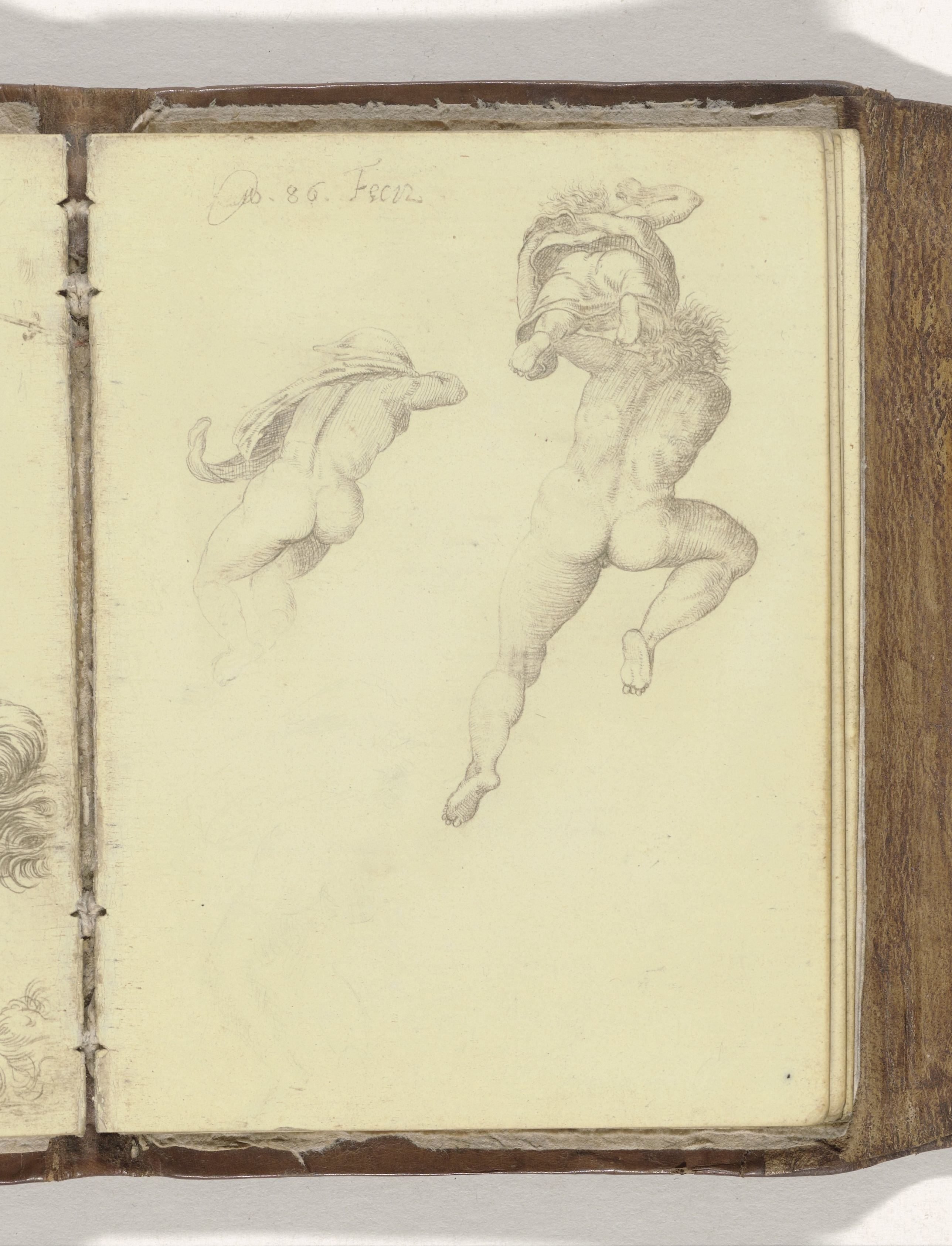 Drie figuren uit Michelangelo's Laatste Oordeel