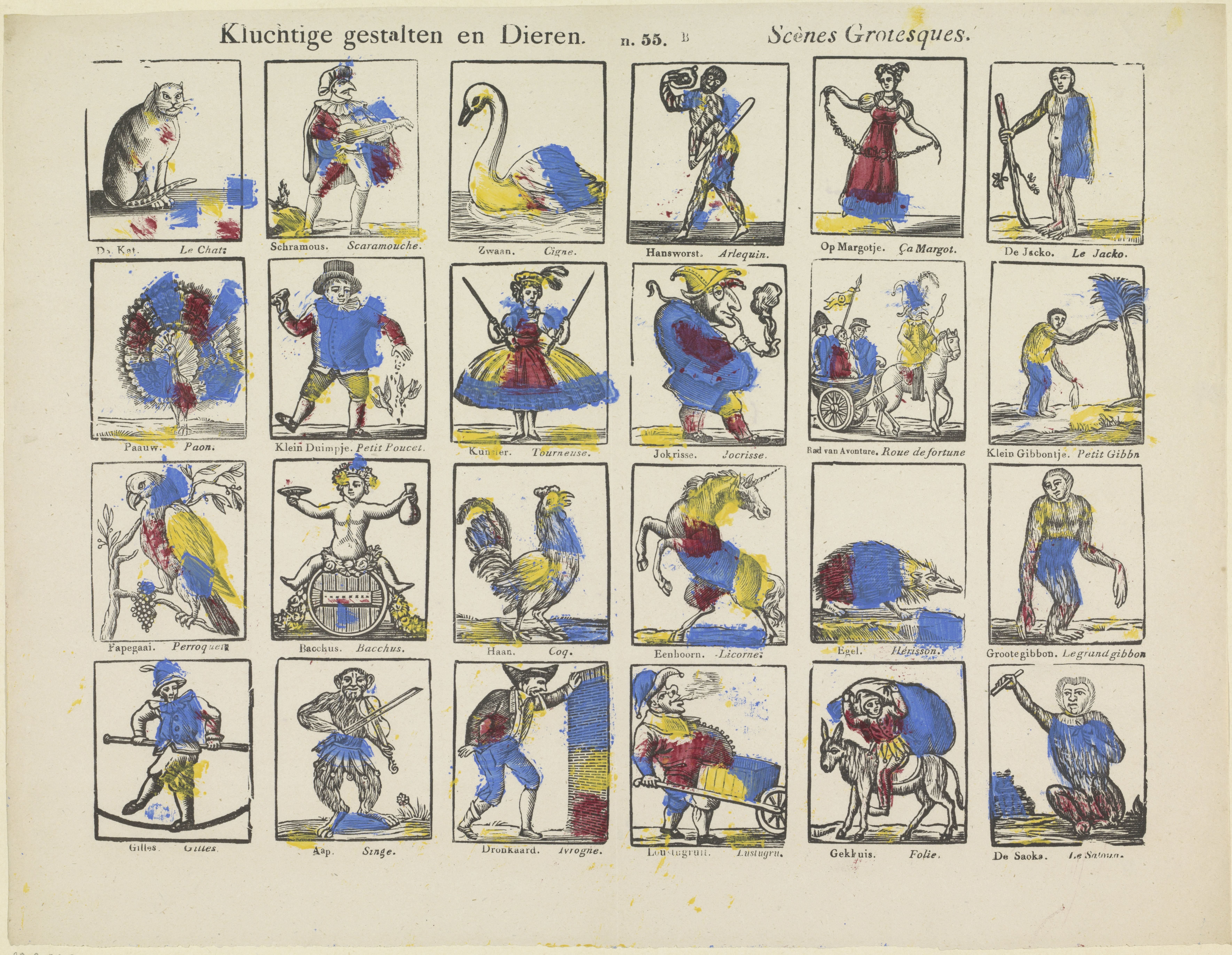 Kluchtige gestalten en dieren / Scènes grotesques