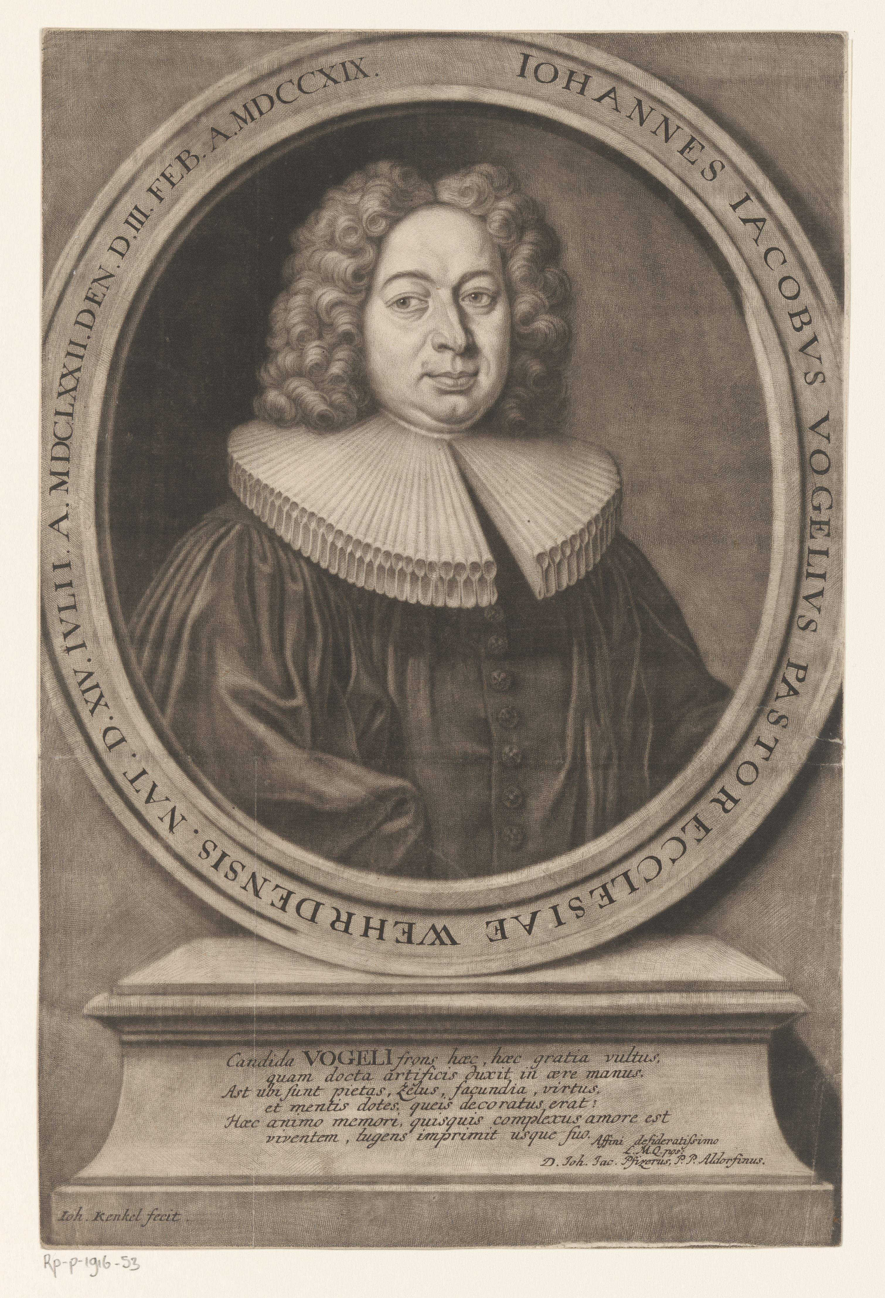 Portret van Johann Jacob Vogel