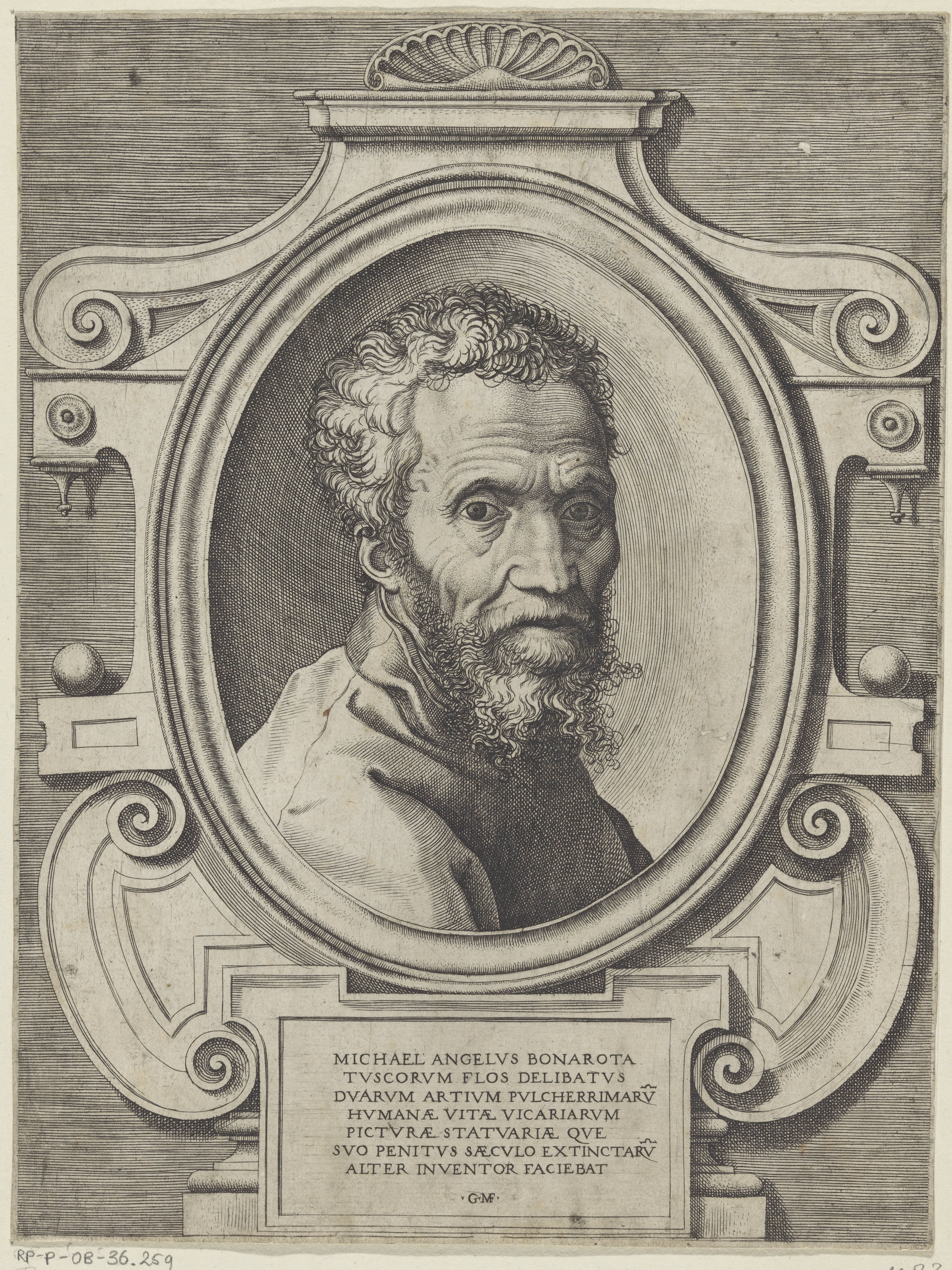 Portret van kunstenaar Michelangelo