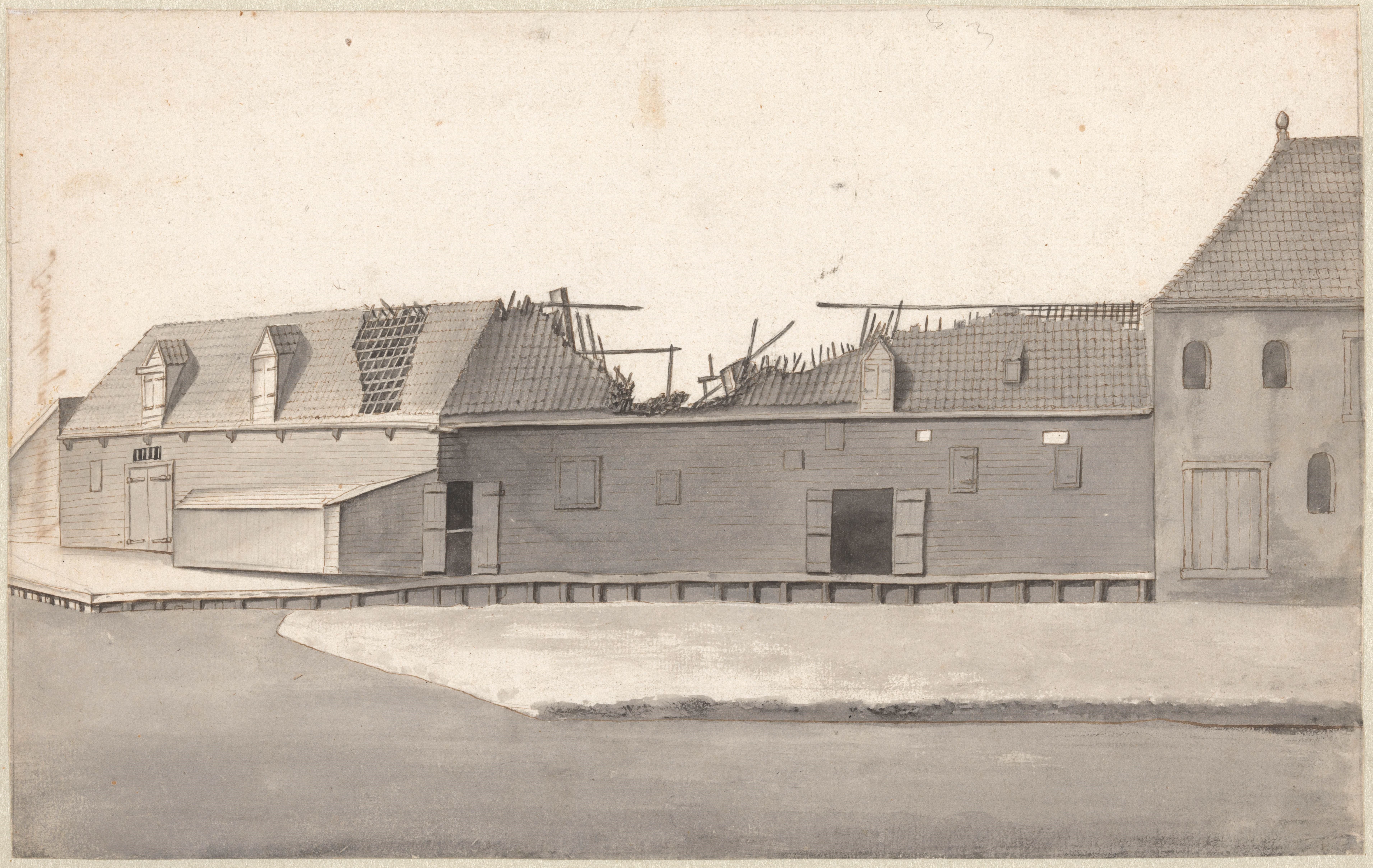 Uitgebrande brandewijn branderij