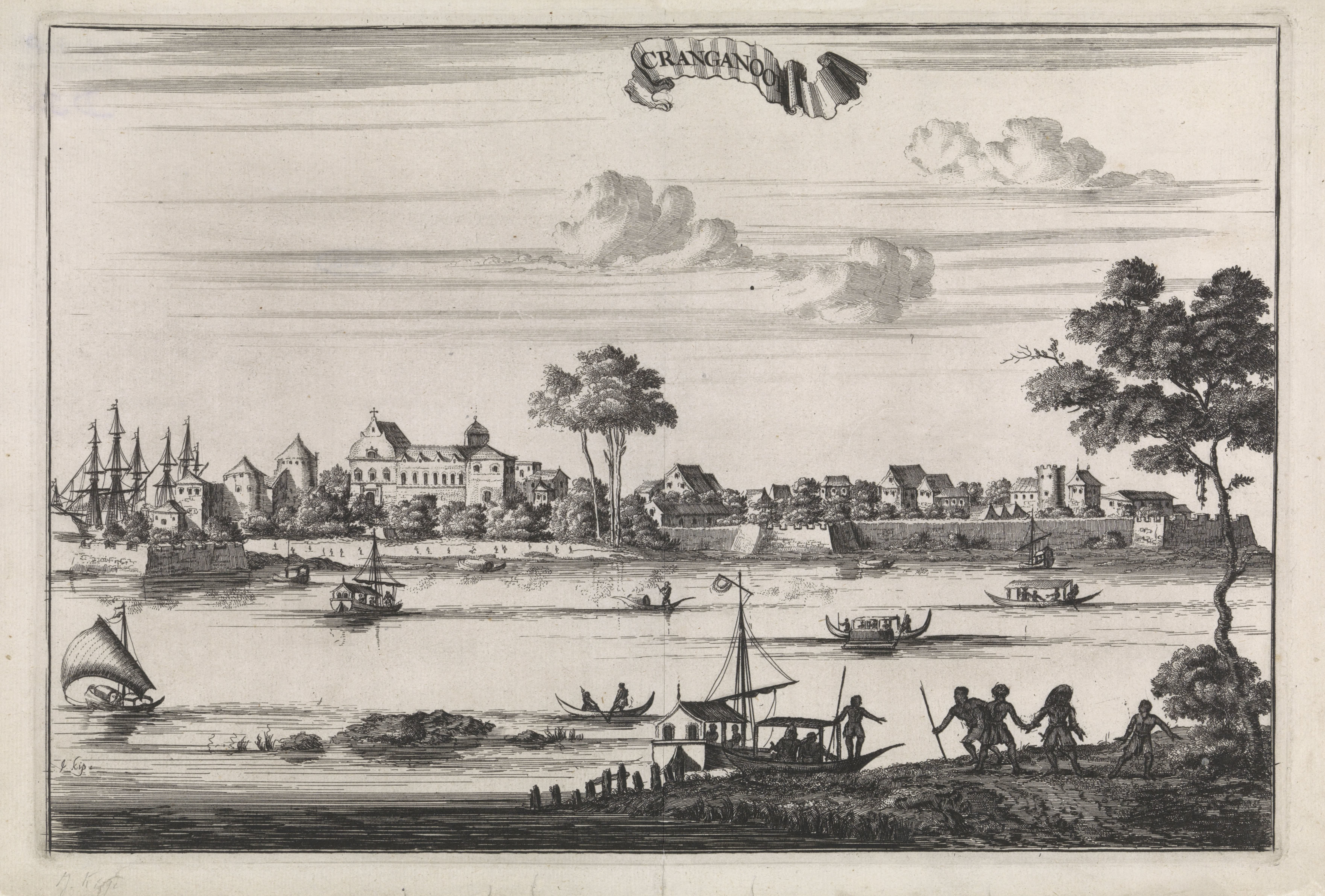 Gezicht op de stad Cranganoor