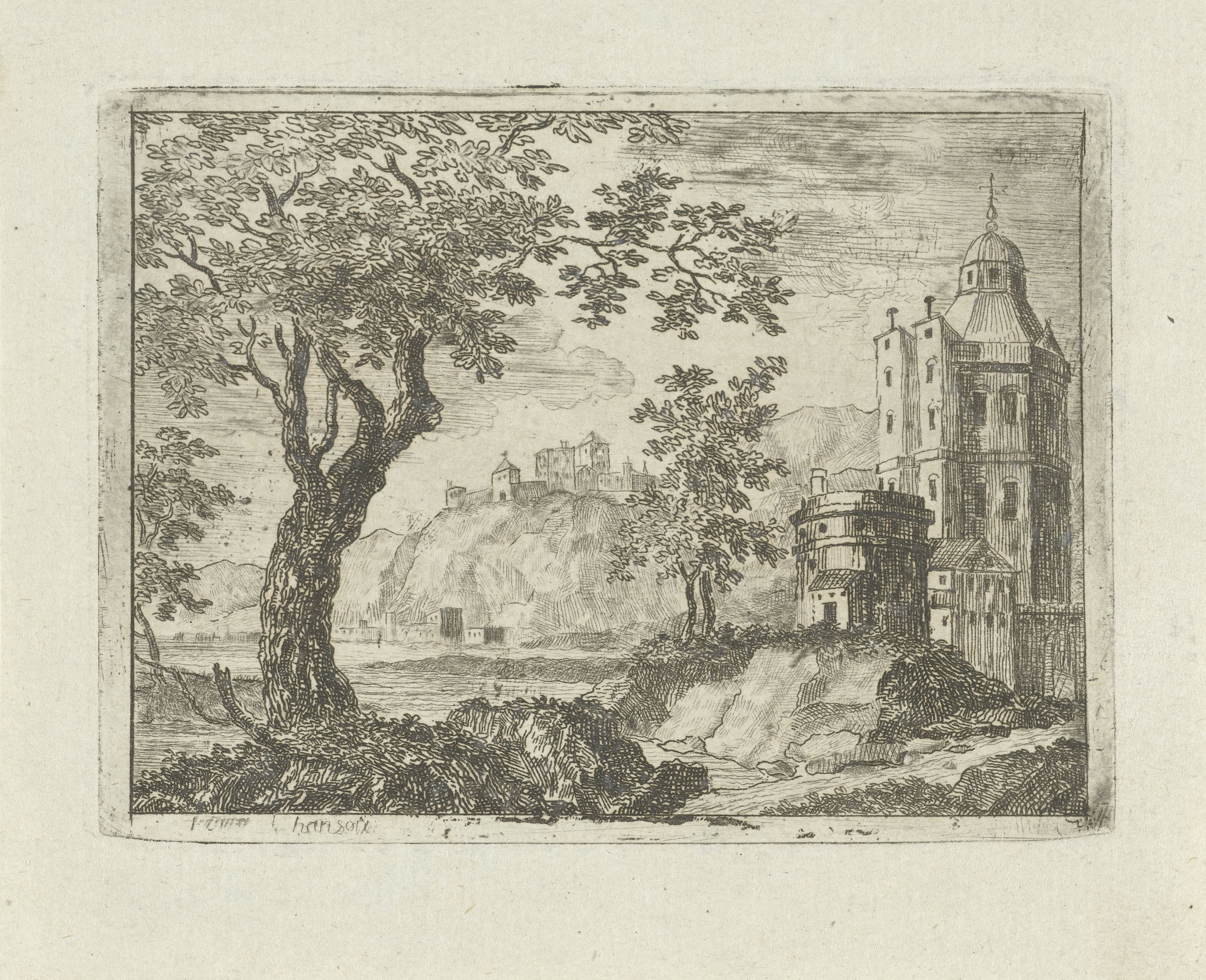 Toren in een landschap