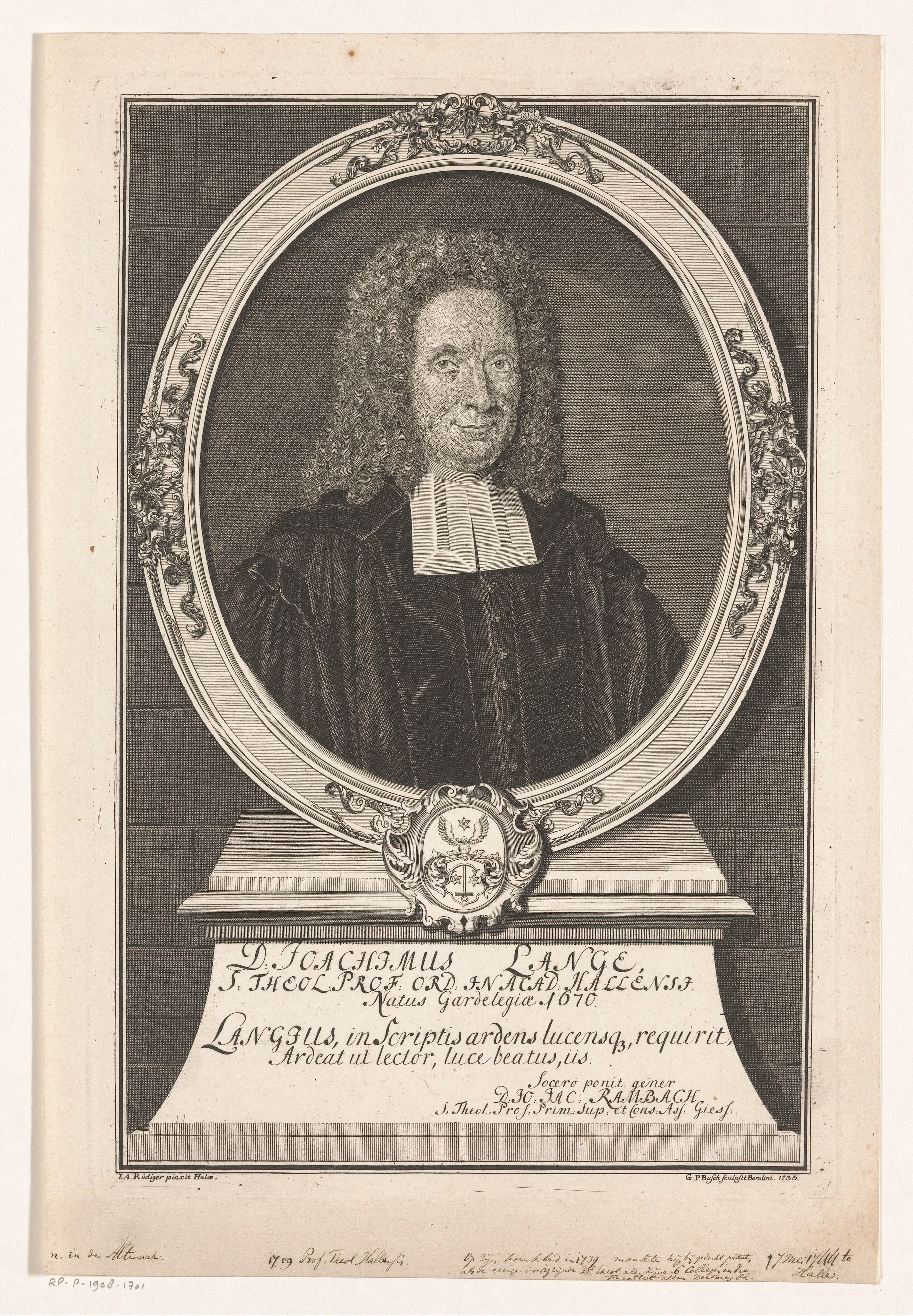 Portret van Joachim Lange