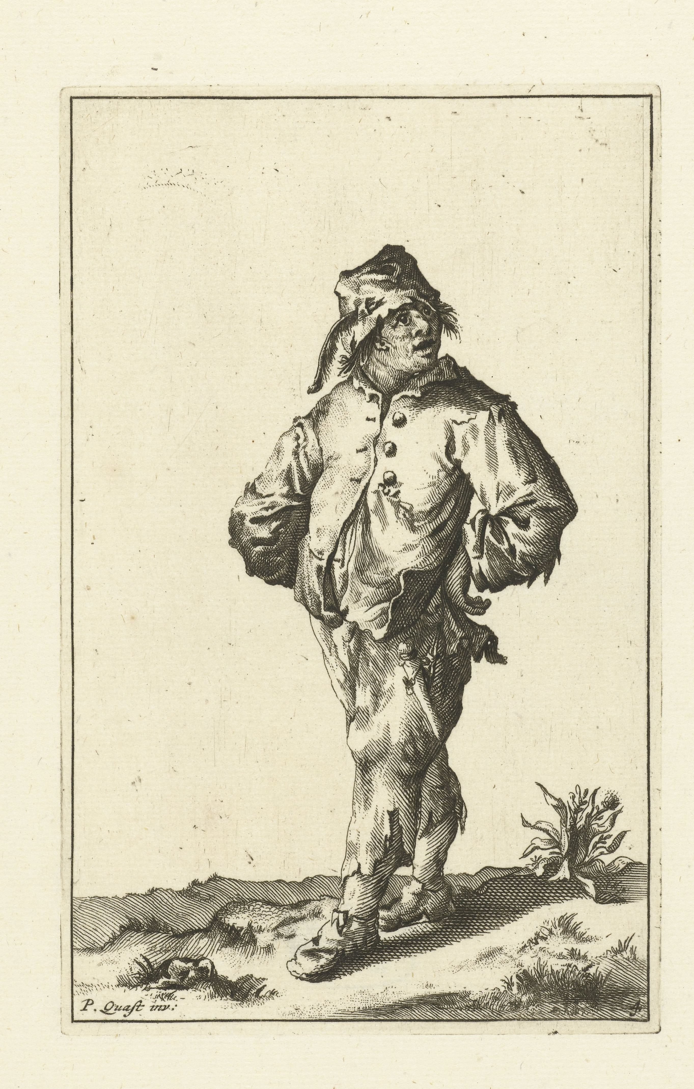 Haveloze boer gekleed in lompen
