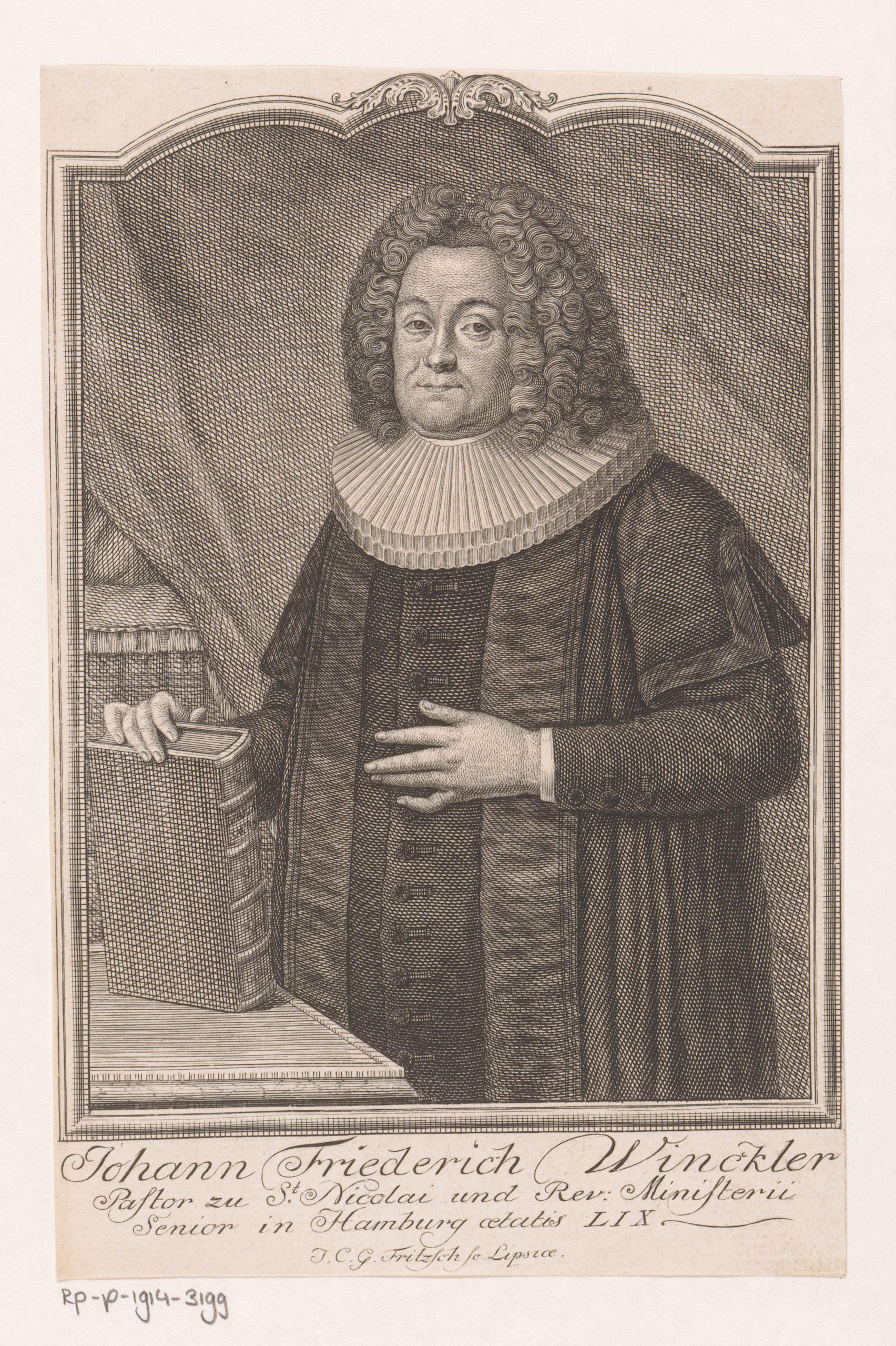 Portret van Johann Friedrich Winckler op 59-jarige leeftijd