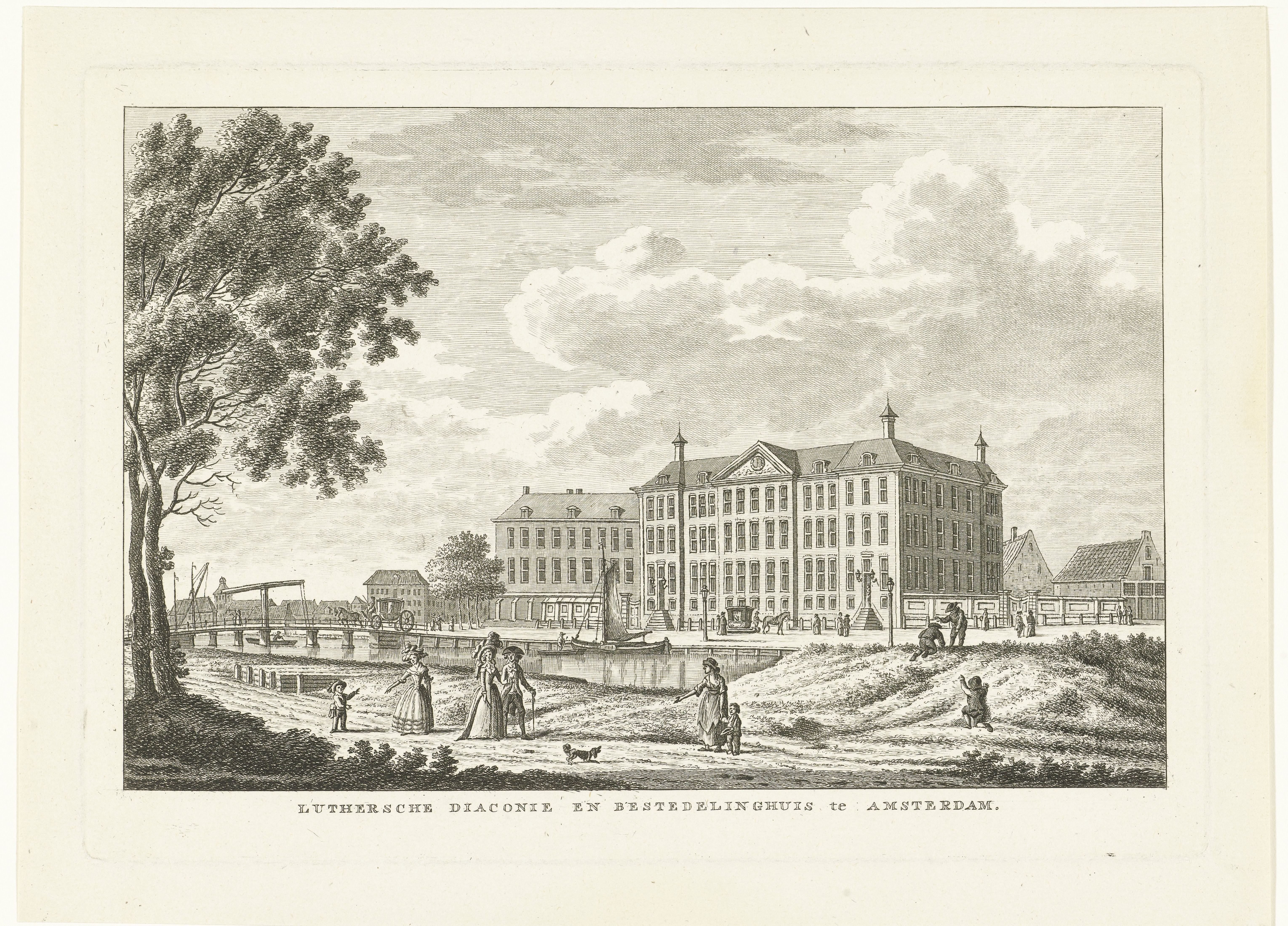 Gezicht op het Lutherse Diaconiehuis te Amsterdam