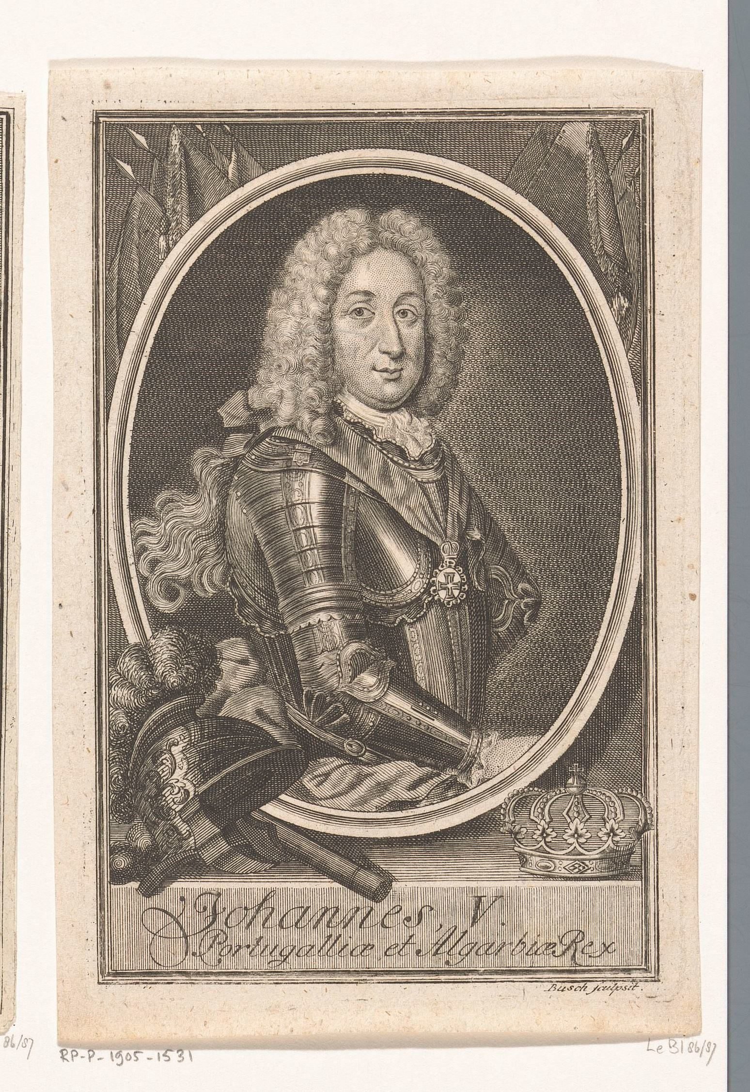 Portret van Johan V, koning van Portugal