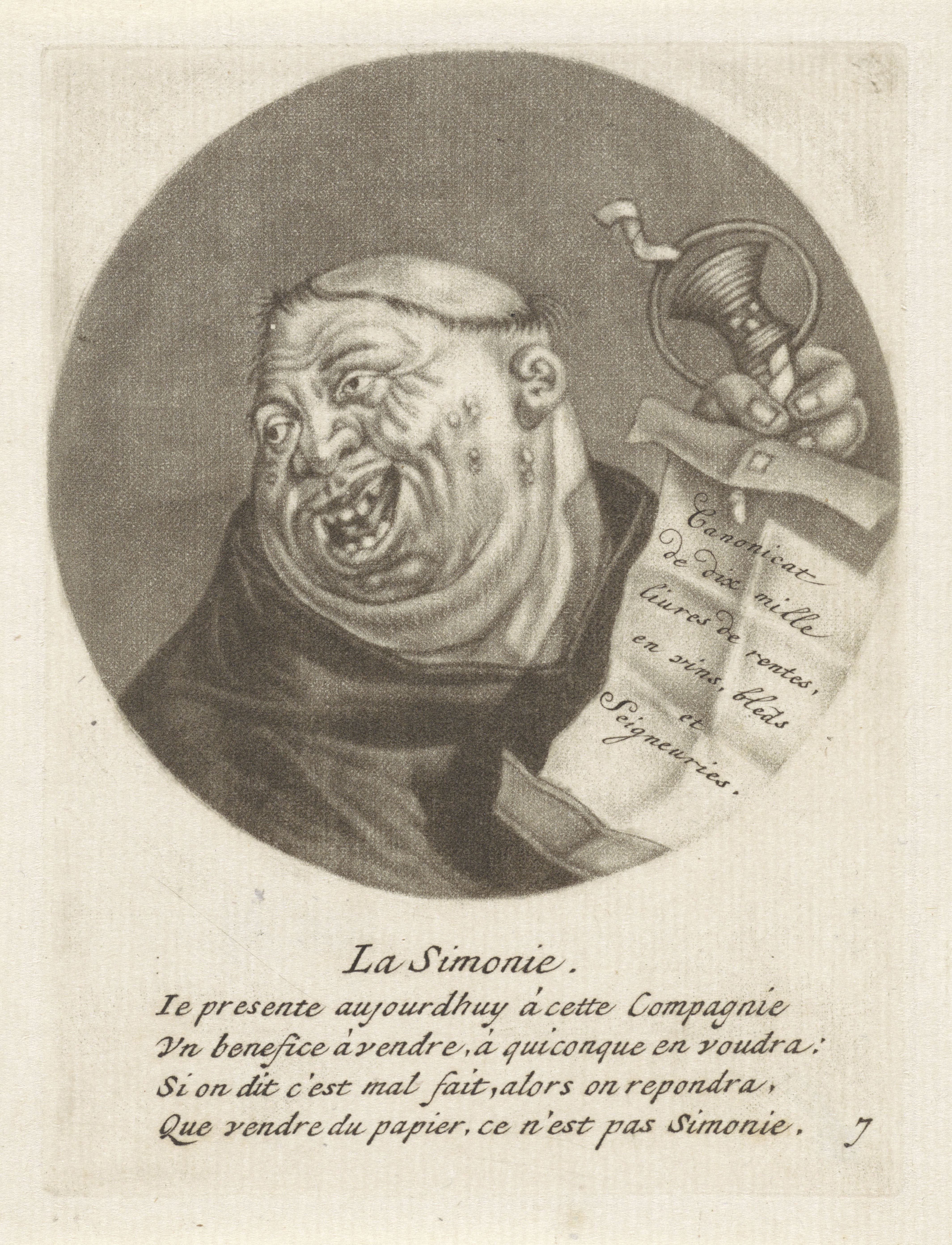 Monnik met een rol papier