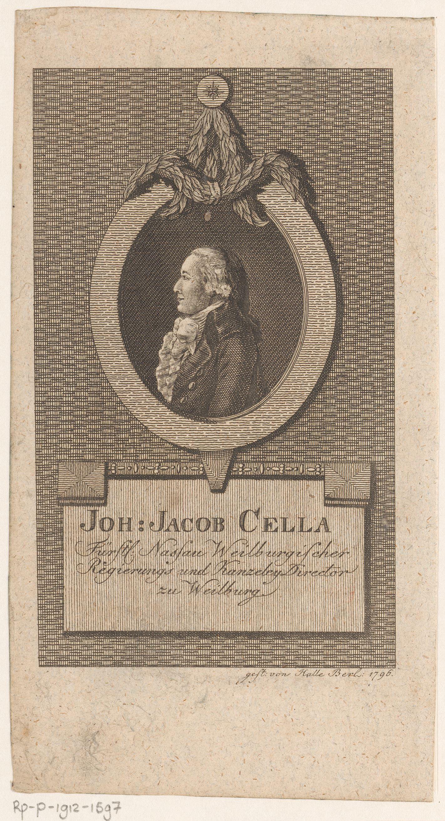 Portret van Johann Jakob Cella