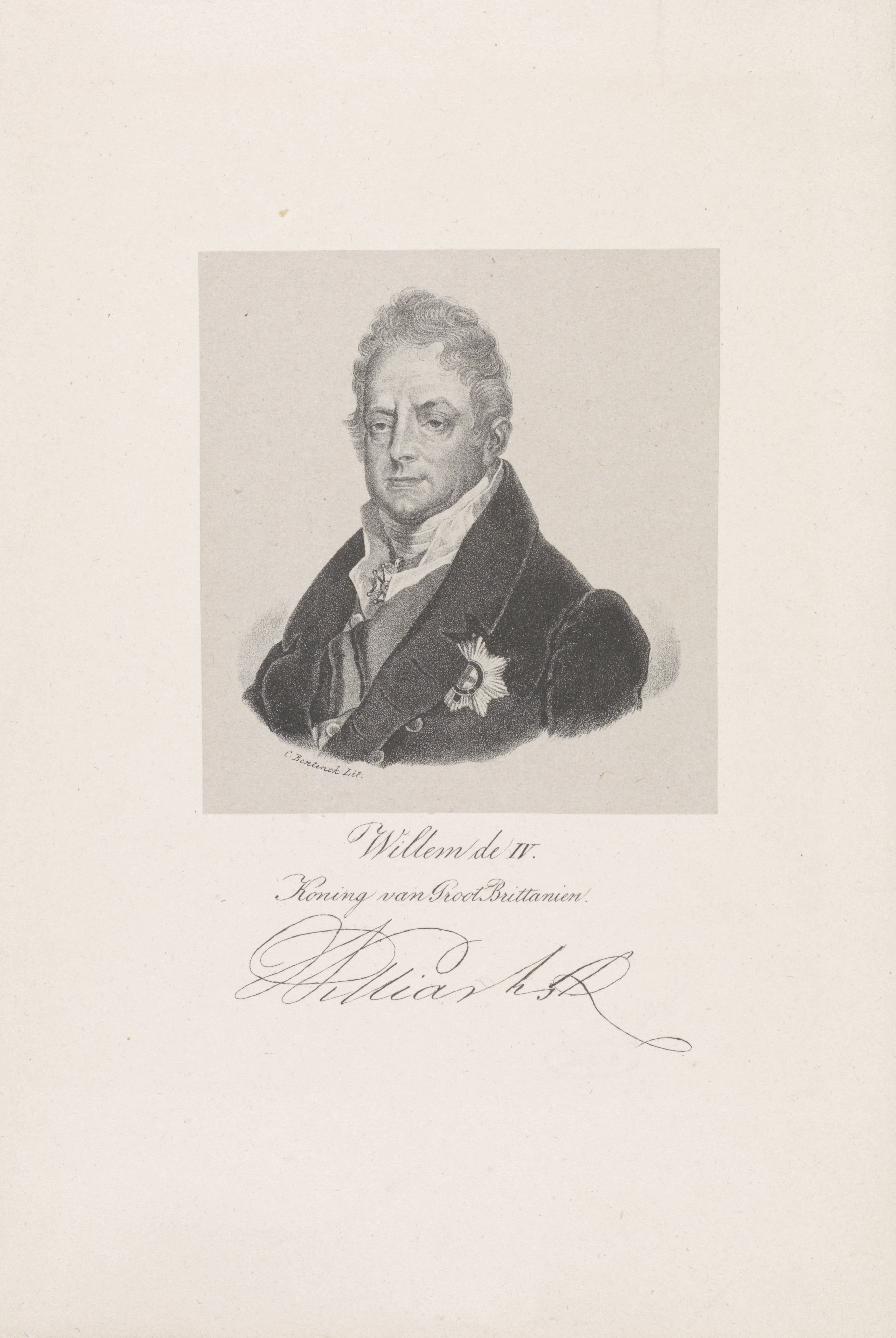 Portret van Willem IV, koning van het Verenigd Koninkrijk