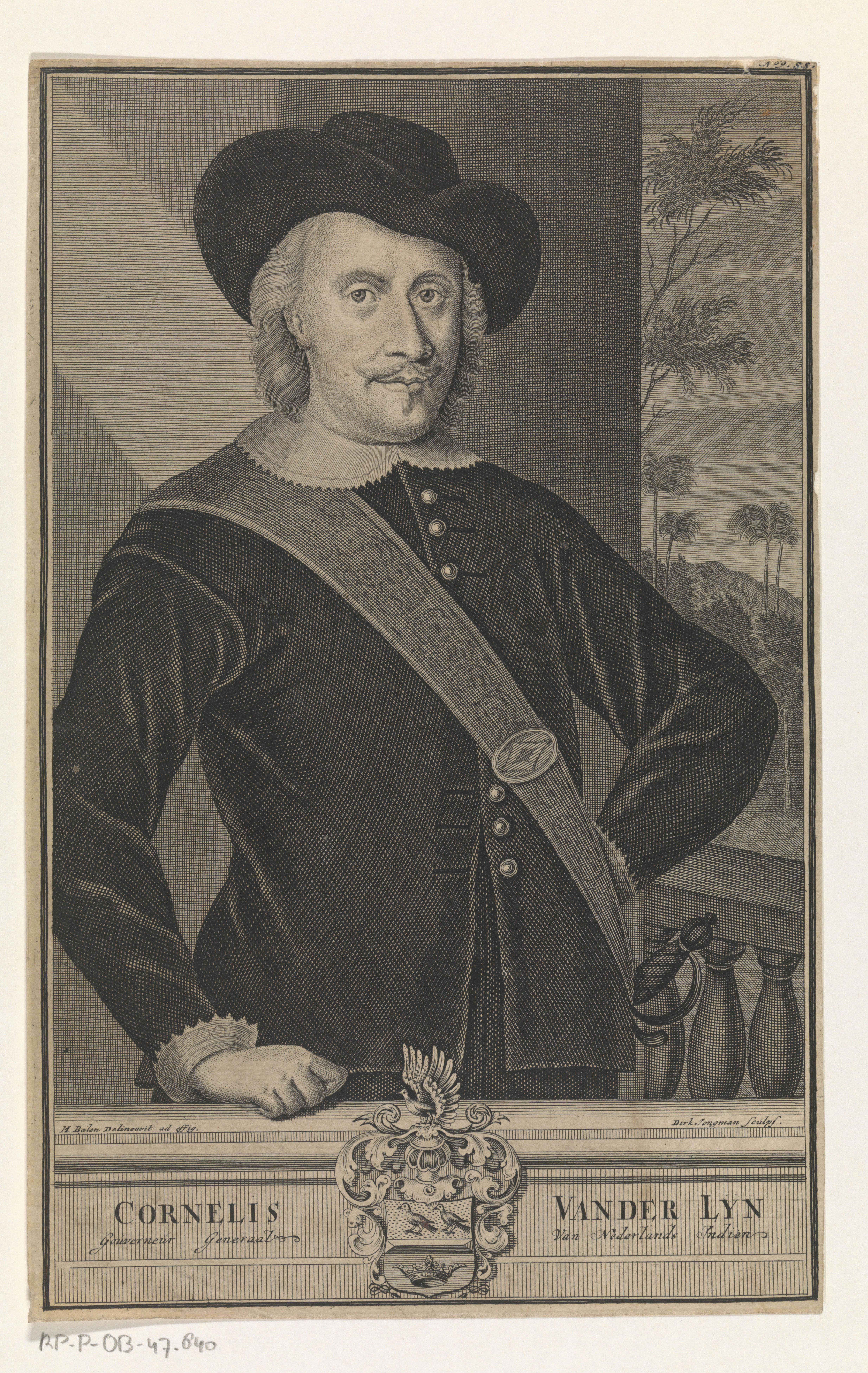 Portret van Cornelis van der Lijn, gouverneur-generaal van Nederlands-Indië