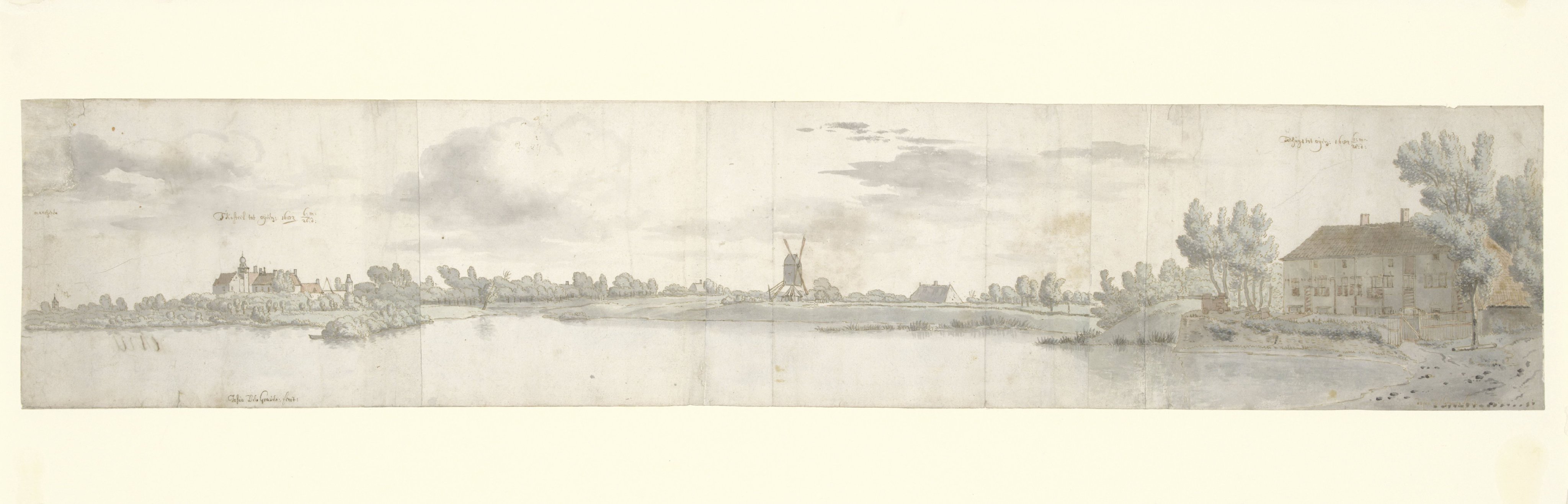 Panoramic View of Kasteel Ooij and the Tollhouse, North Brabant